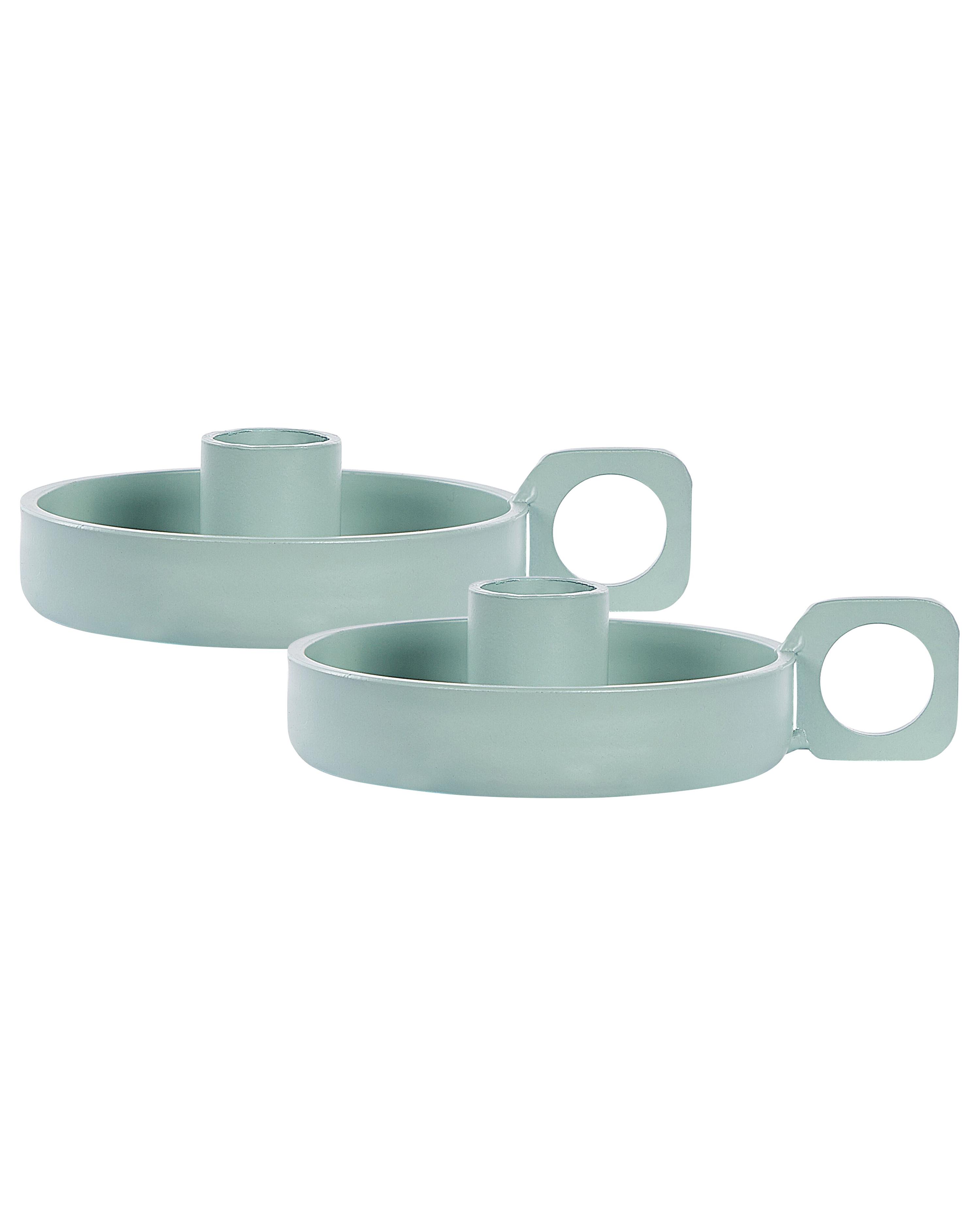 Conjunto de 2 candeleros CHORIO Metal 4 cm Verde menta
