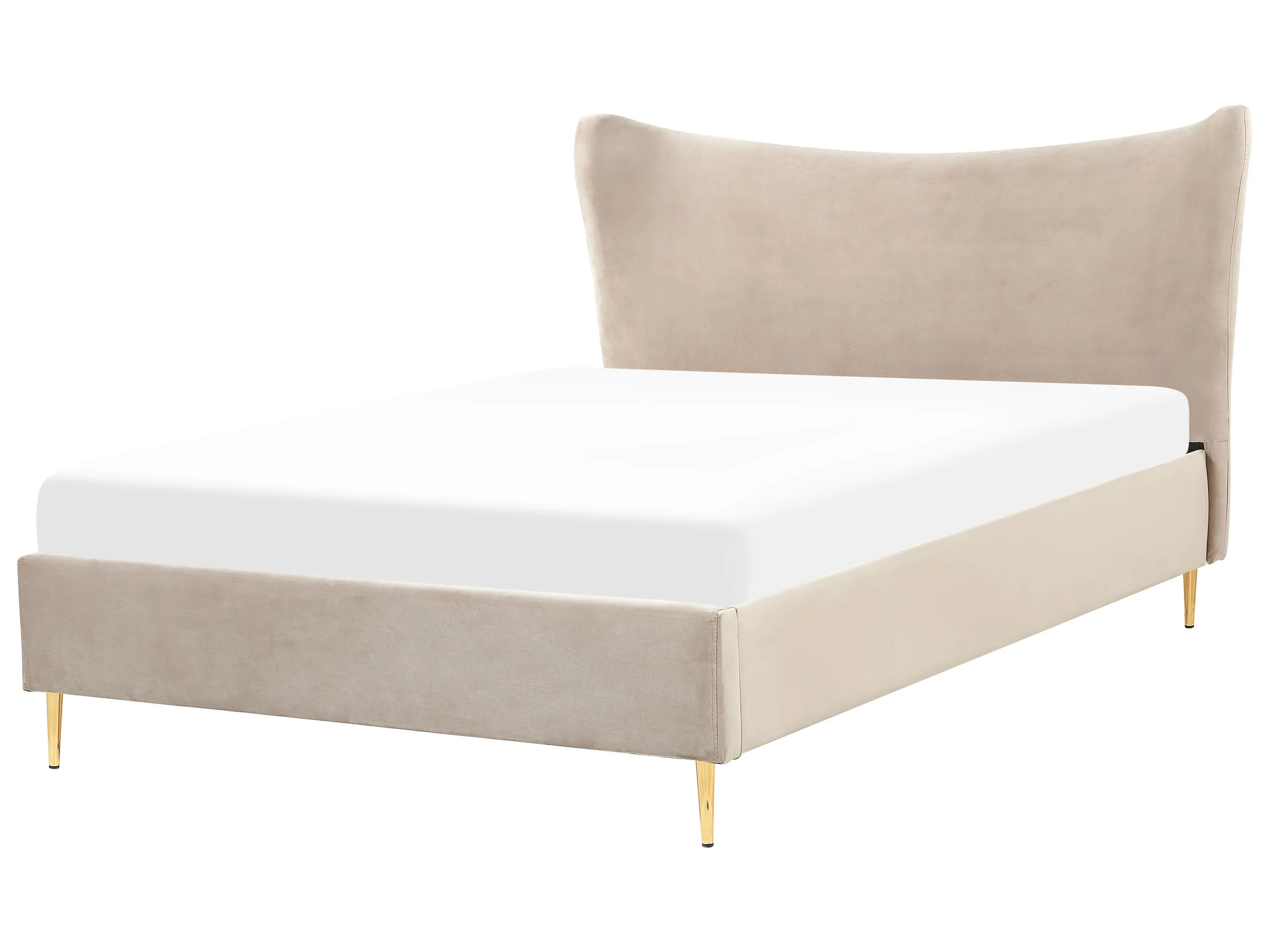 Cama Terciopelo CHALEIX 140 x 200 cm Gris pardo