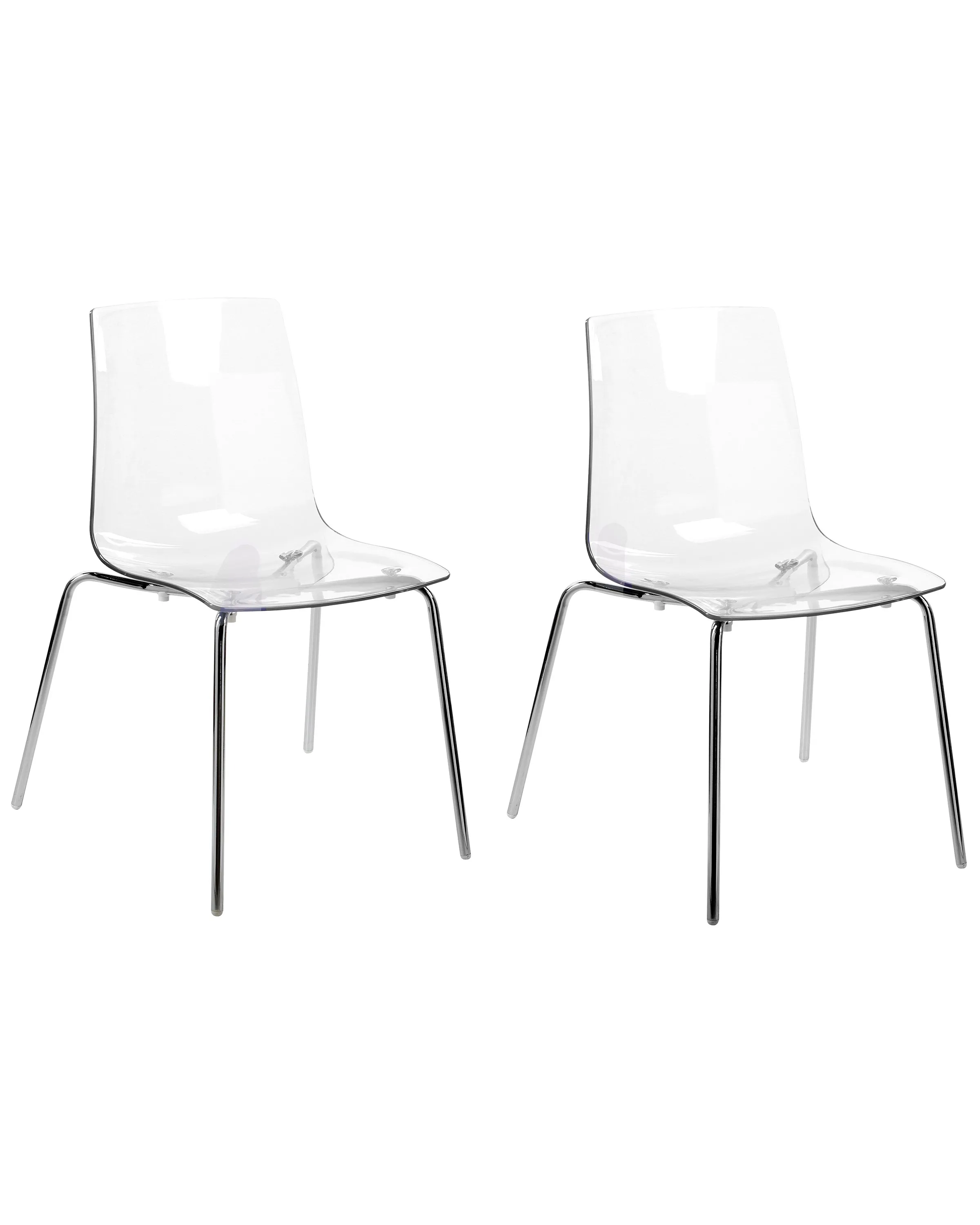 Conjunto de 2 sillas de comedor SILERTON Transparente