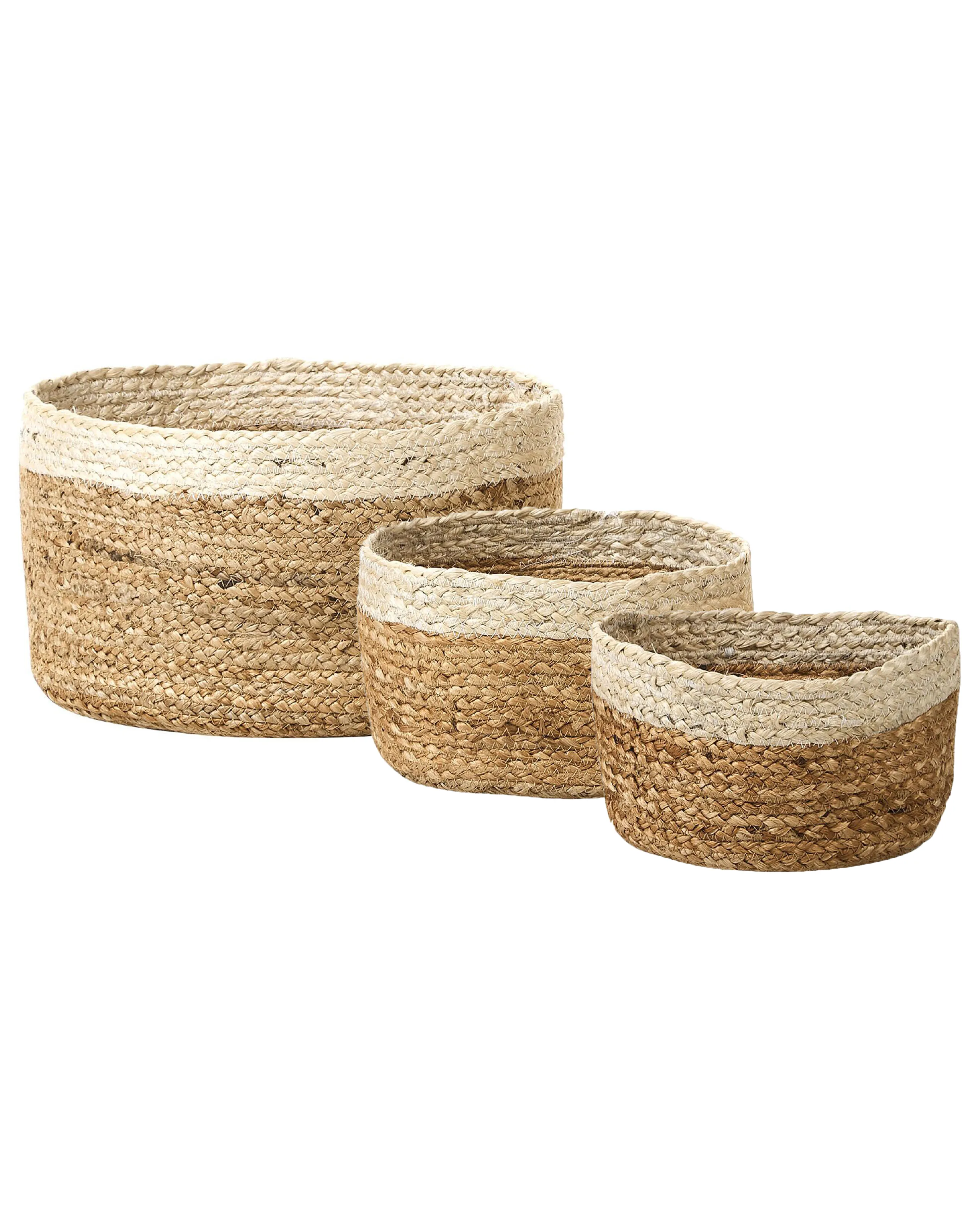 Conjunto de 3 cestas TAJORI Yute Natural