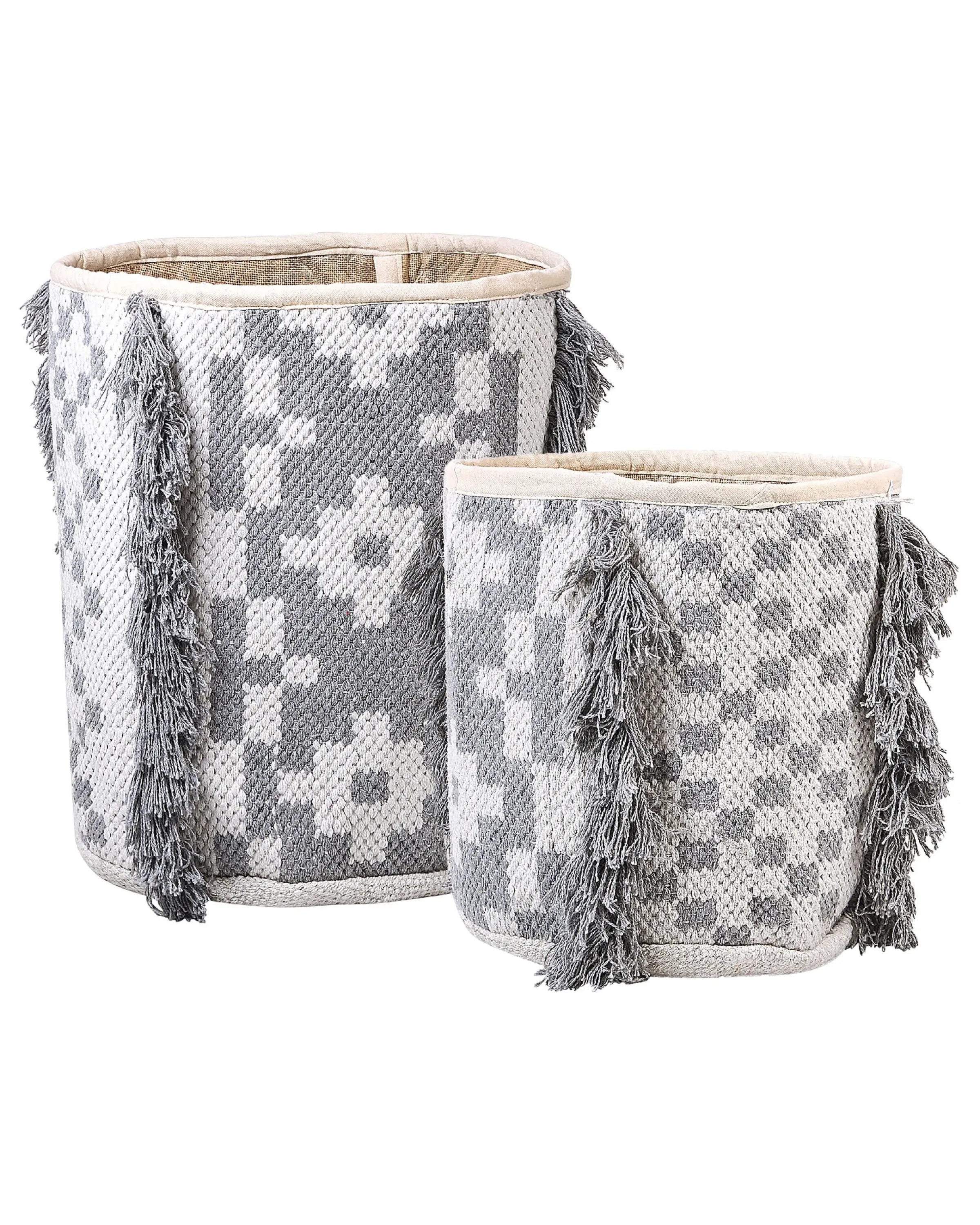 Conjunto de 2 cestas KALAI Algodón Gris