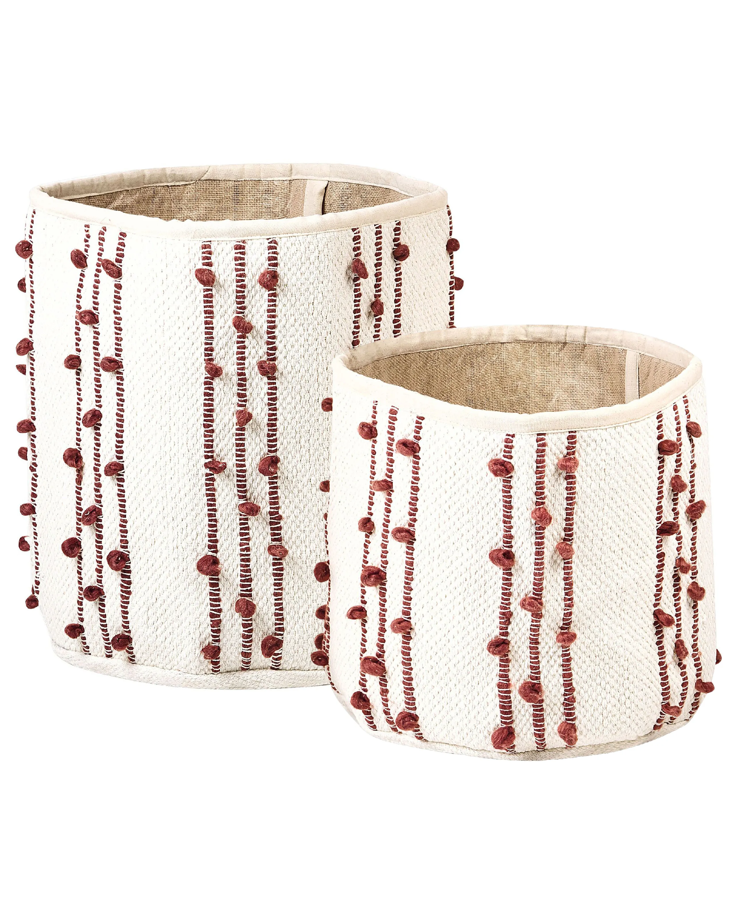Conjunto de 2 cestas KHEL Algodón Beige