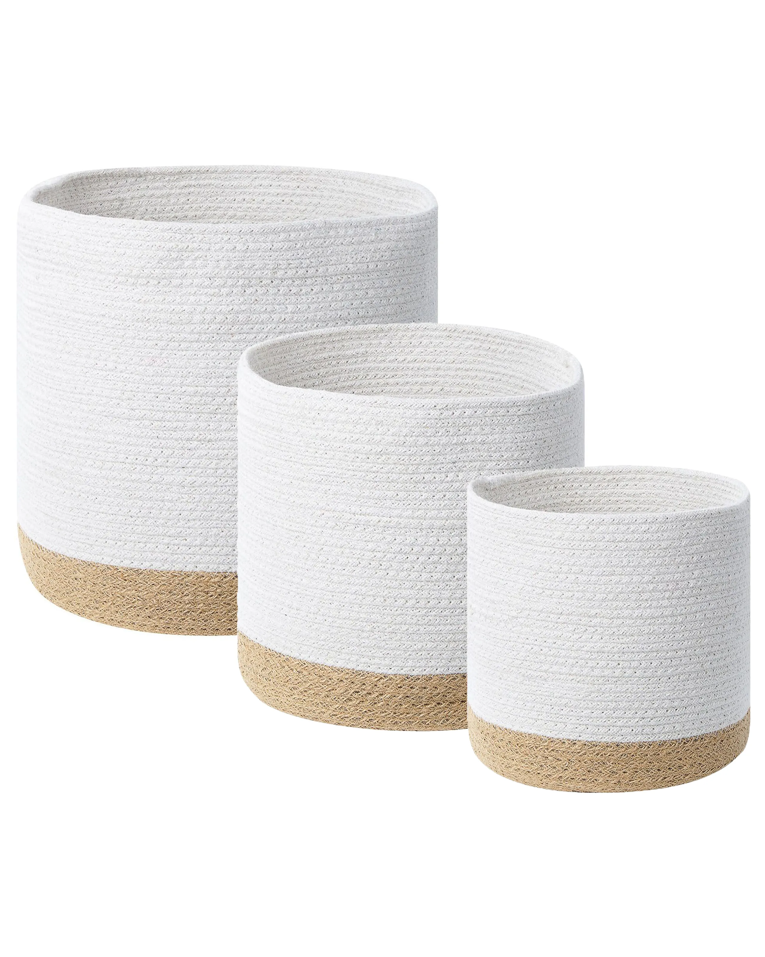 Conjunto de 3 cestas BASIMA Algodón Blanco