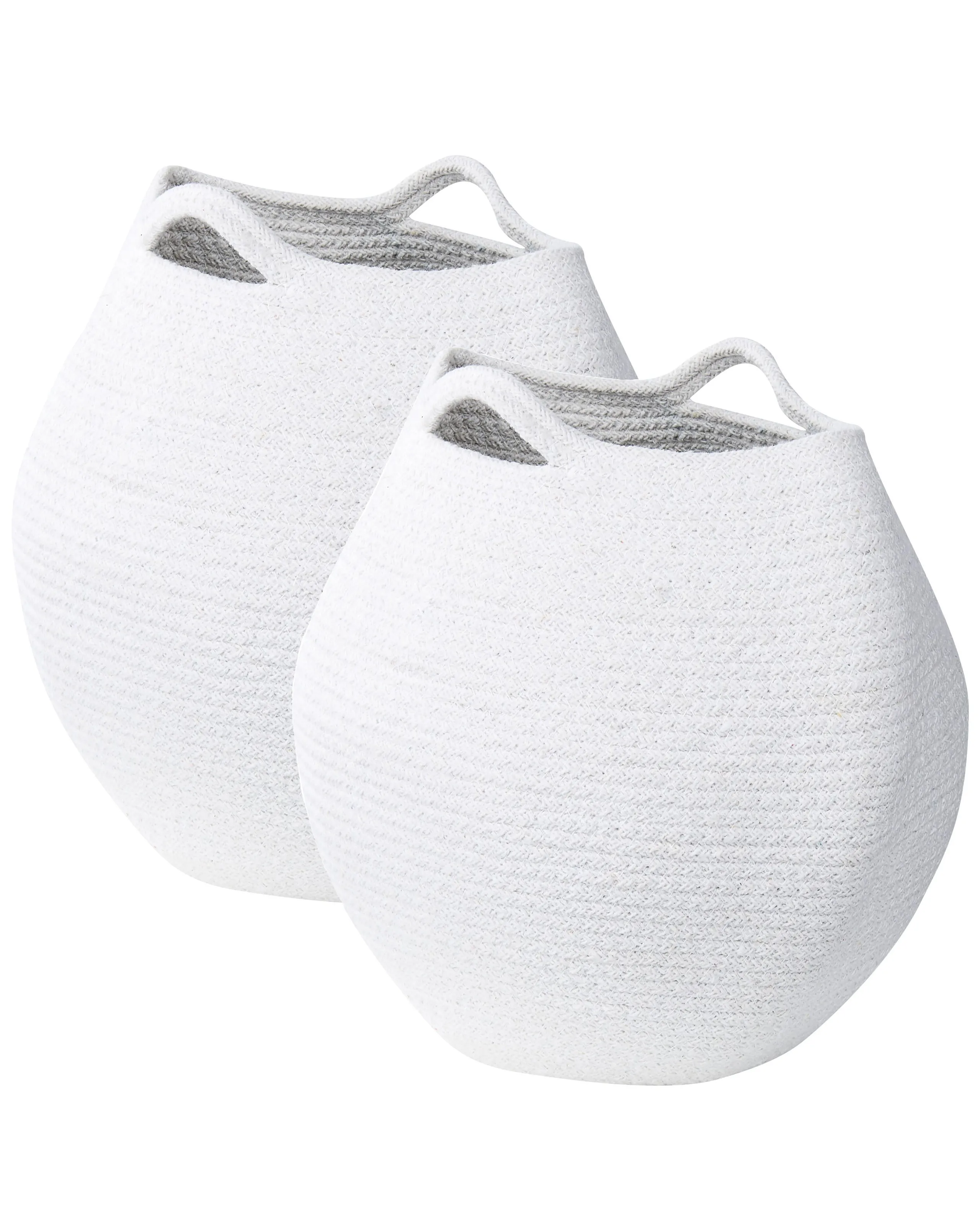 Conjunto de 2 cestas PANJGUR Algodón Blanco
