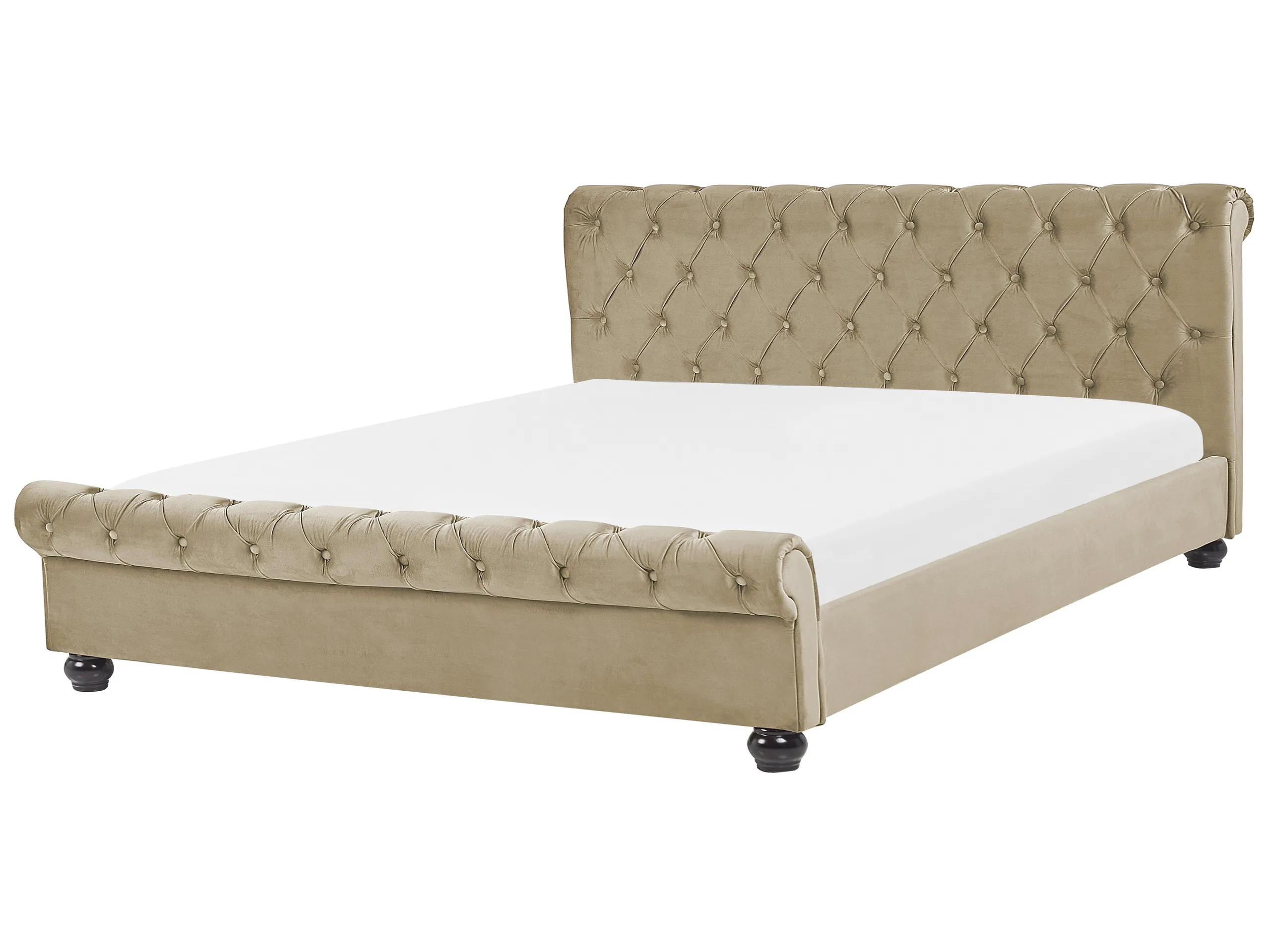 Cama de agua Terciopelo AVALLON 160 x 200 cm Beige