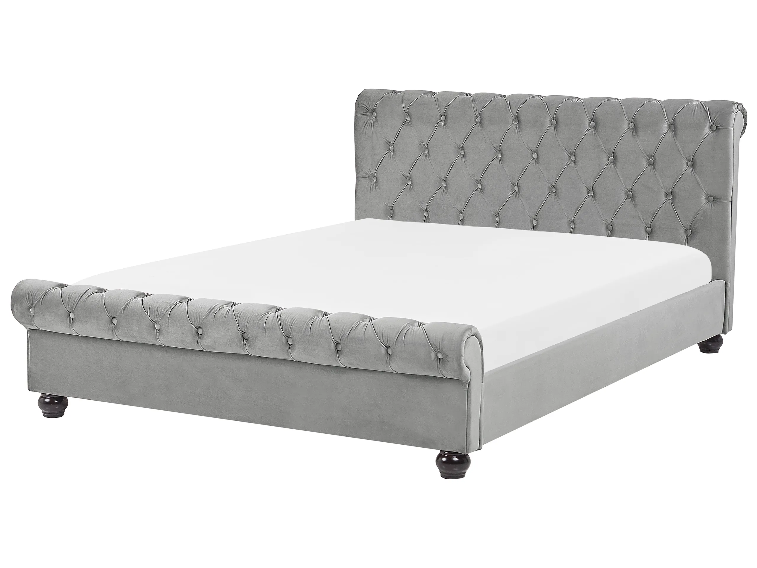 Cama de agua Terciopelo AVALLON 180 x 200 cm Gris