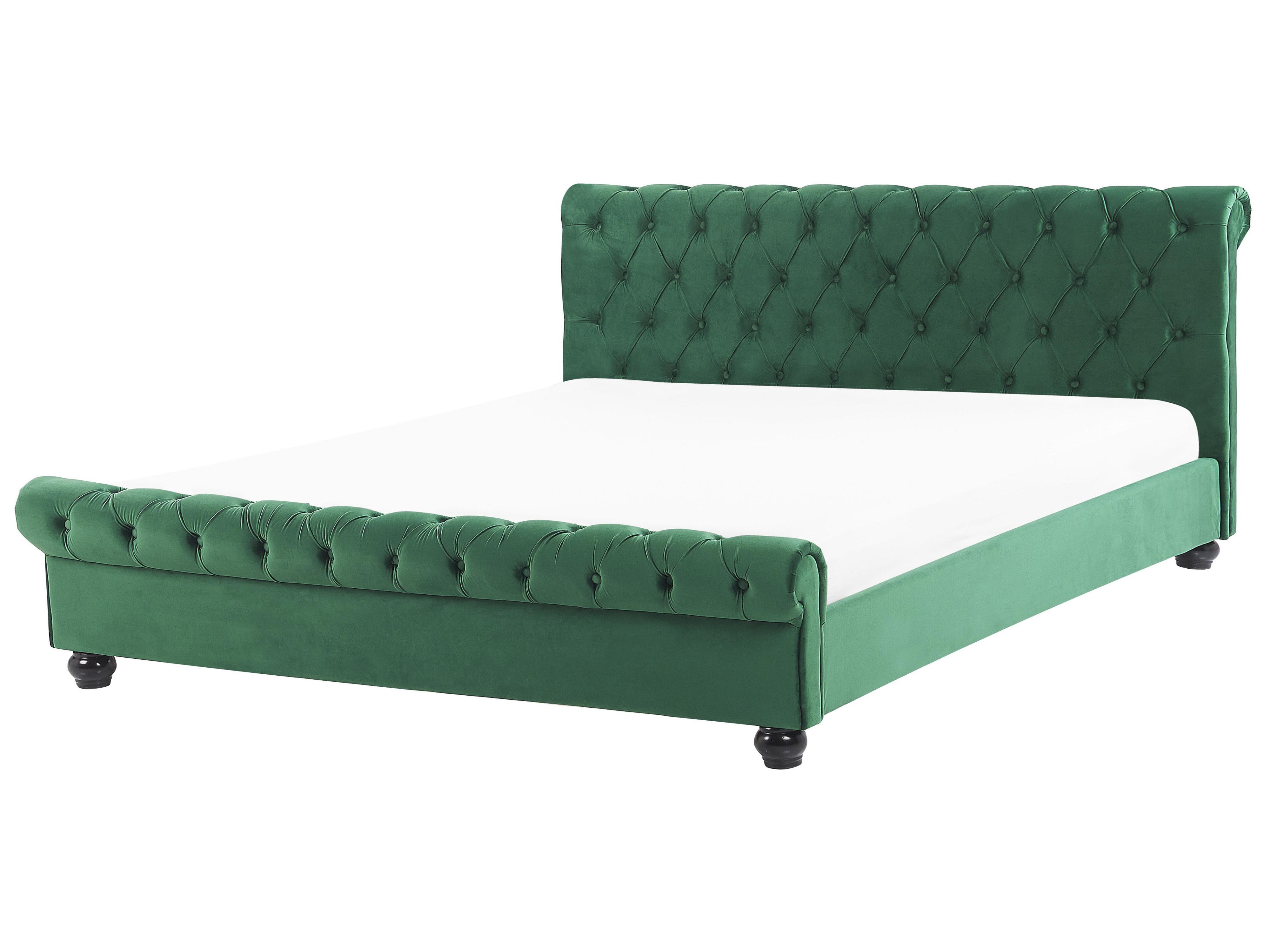 Cama de agua Terciopelo AVALLON 180 x 200 cm Verde esmeralda