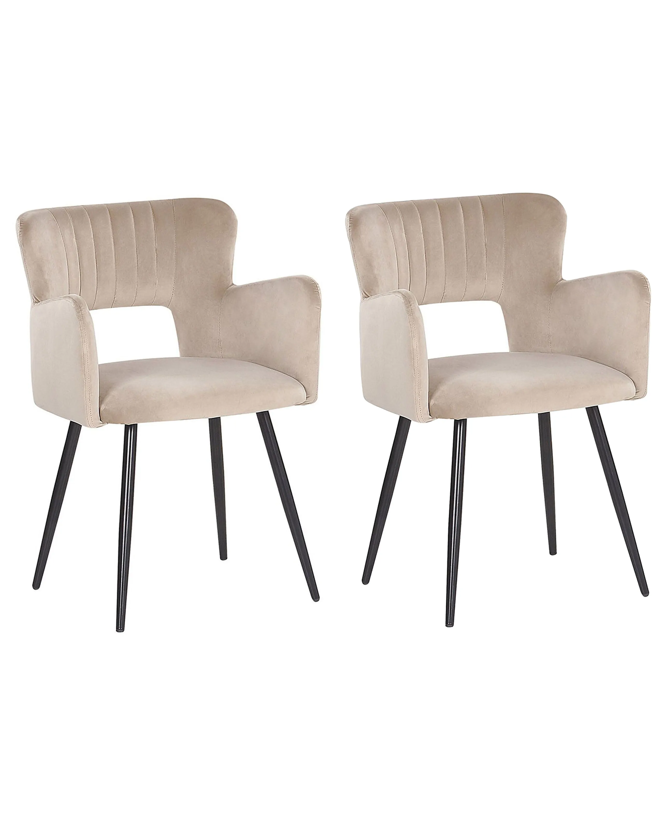 Conjunto de 2 sillas de comedor SANILAC II Terciopelo Gris pardo