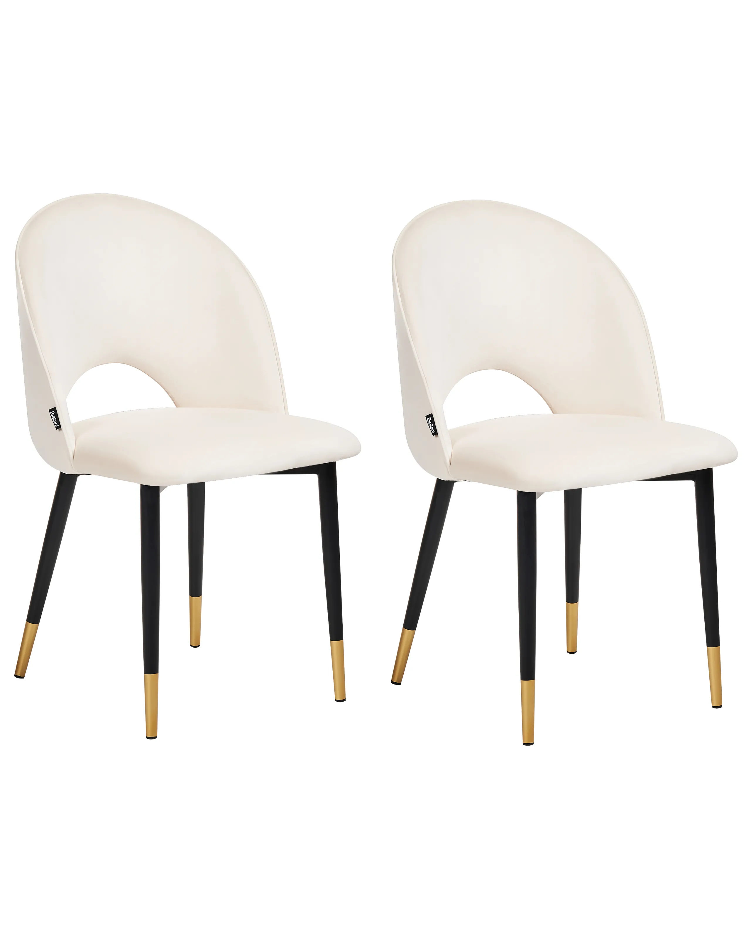 Conjunto de 2 sillas de comedor MAGALIA Terciopelo Beige claro