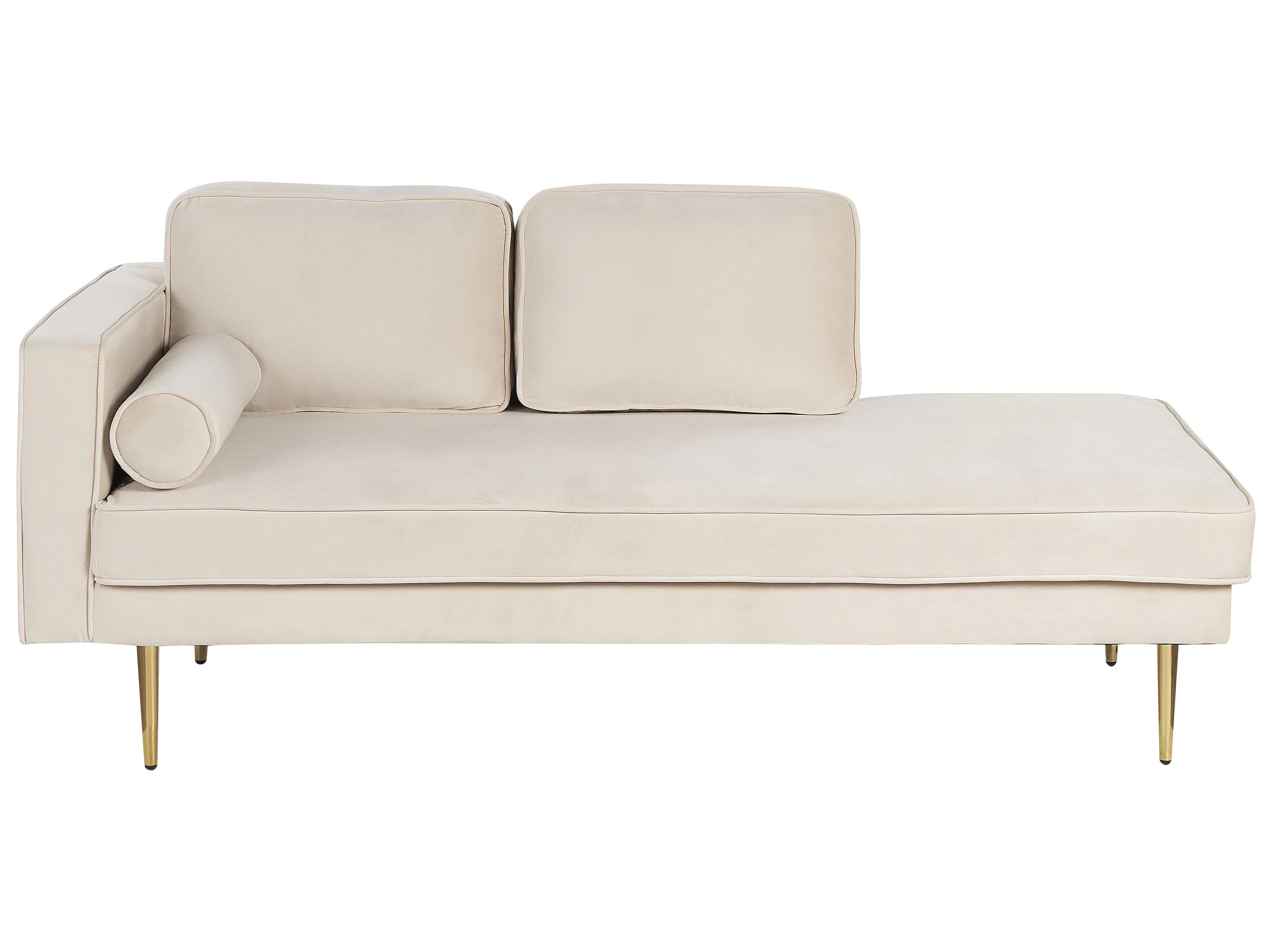 Chaise longue izquierdo MIRAMAS Terciopelo Beige