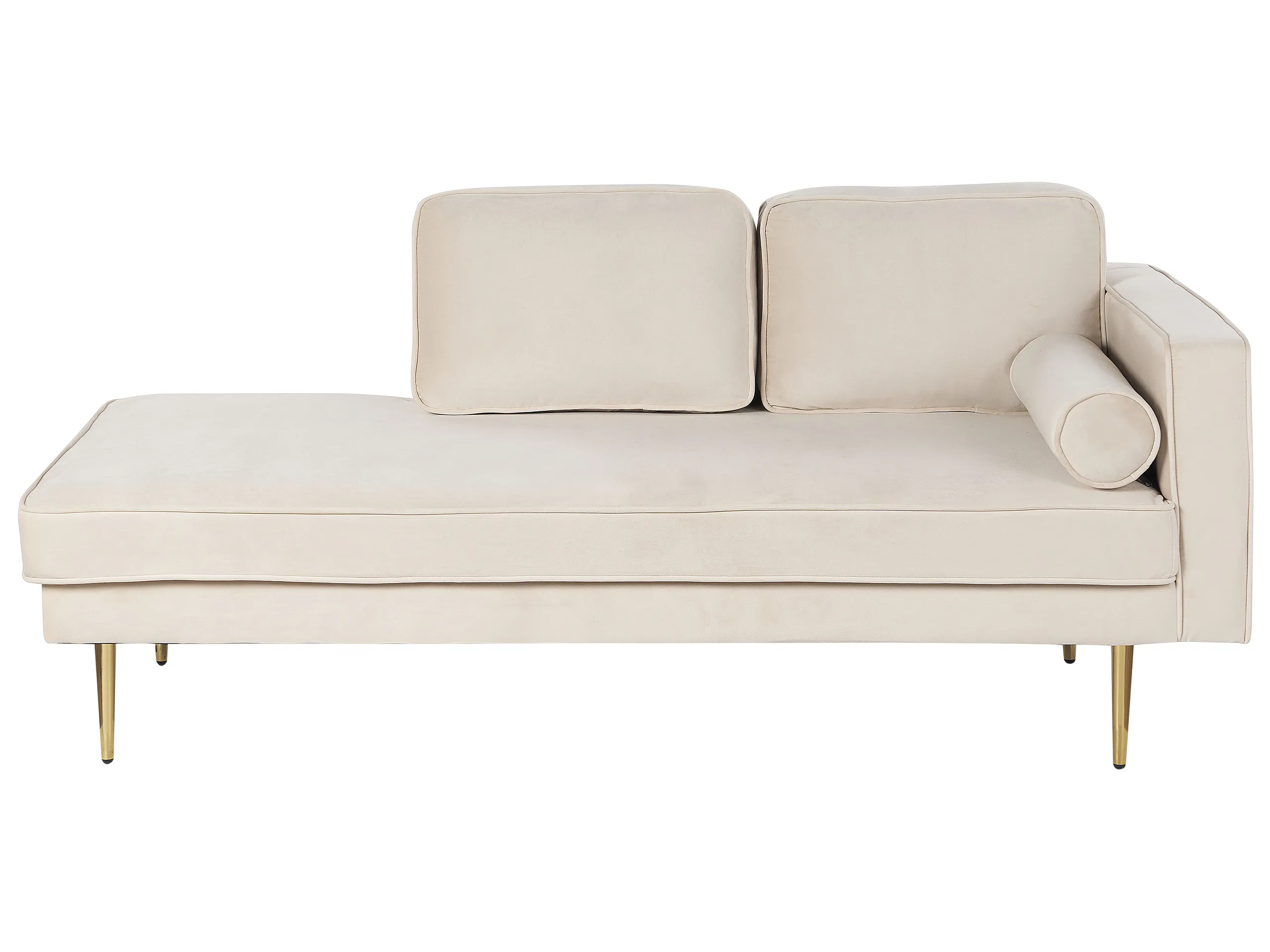 Chaise longue derecho MIRAMAS Terciopelo Beige