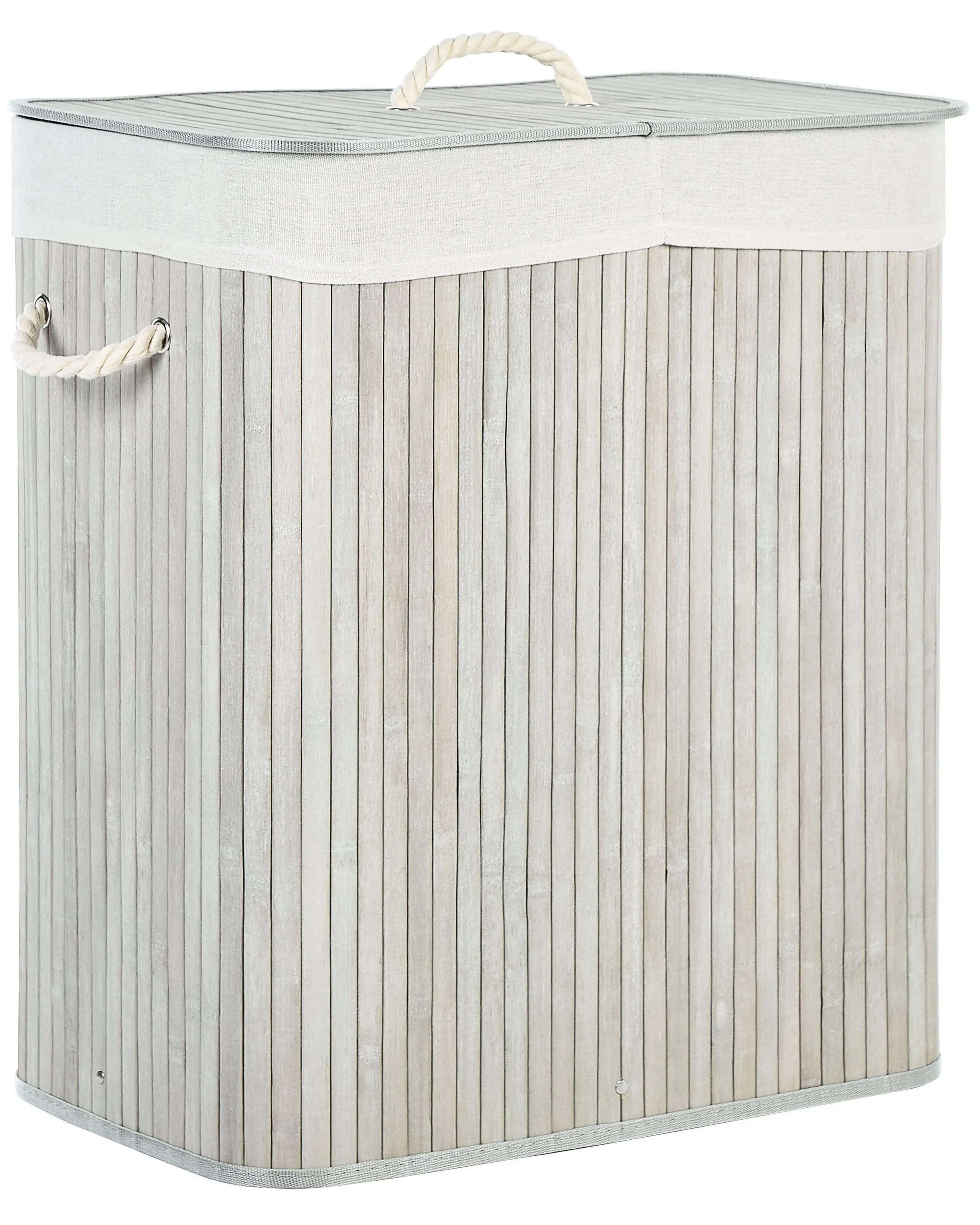 Laundry Basket KANDY Bamboo Light Grey 100 L