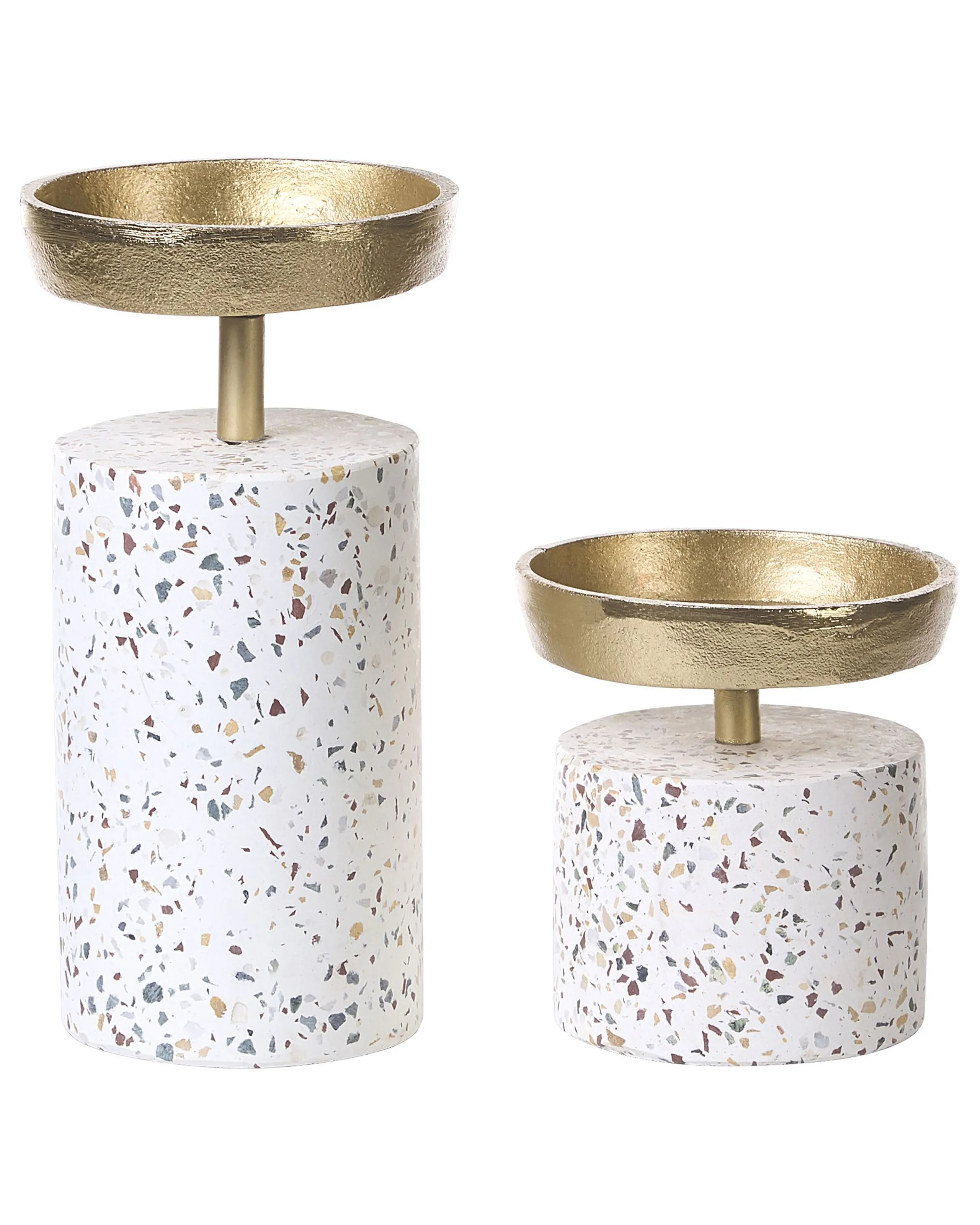 Conjunto de 2 candeleros KAENGAN Piedra 13/24 cm Dorado