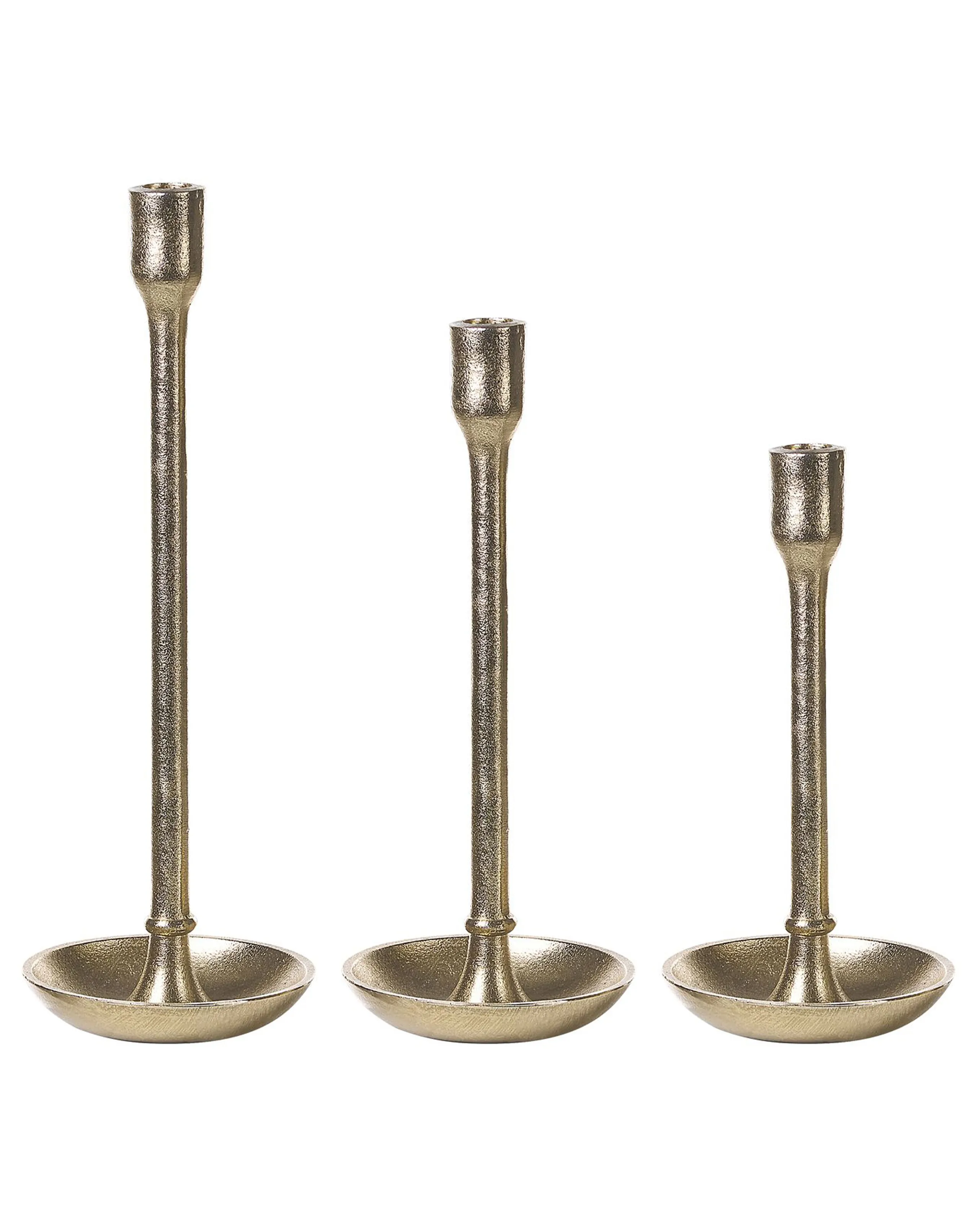 Conjunto de 3 candeleros LIWUNG Metal 27/33/38 cm Dorado