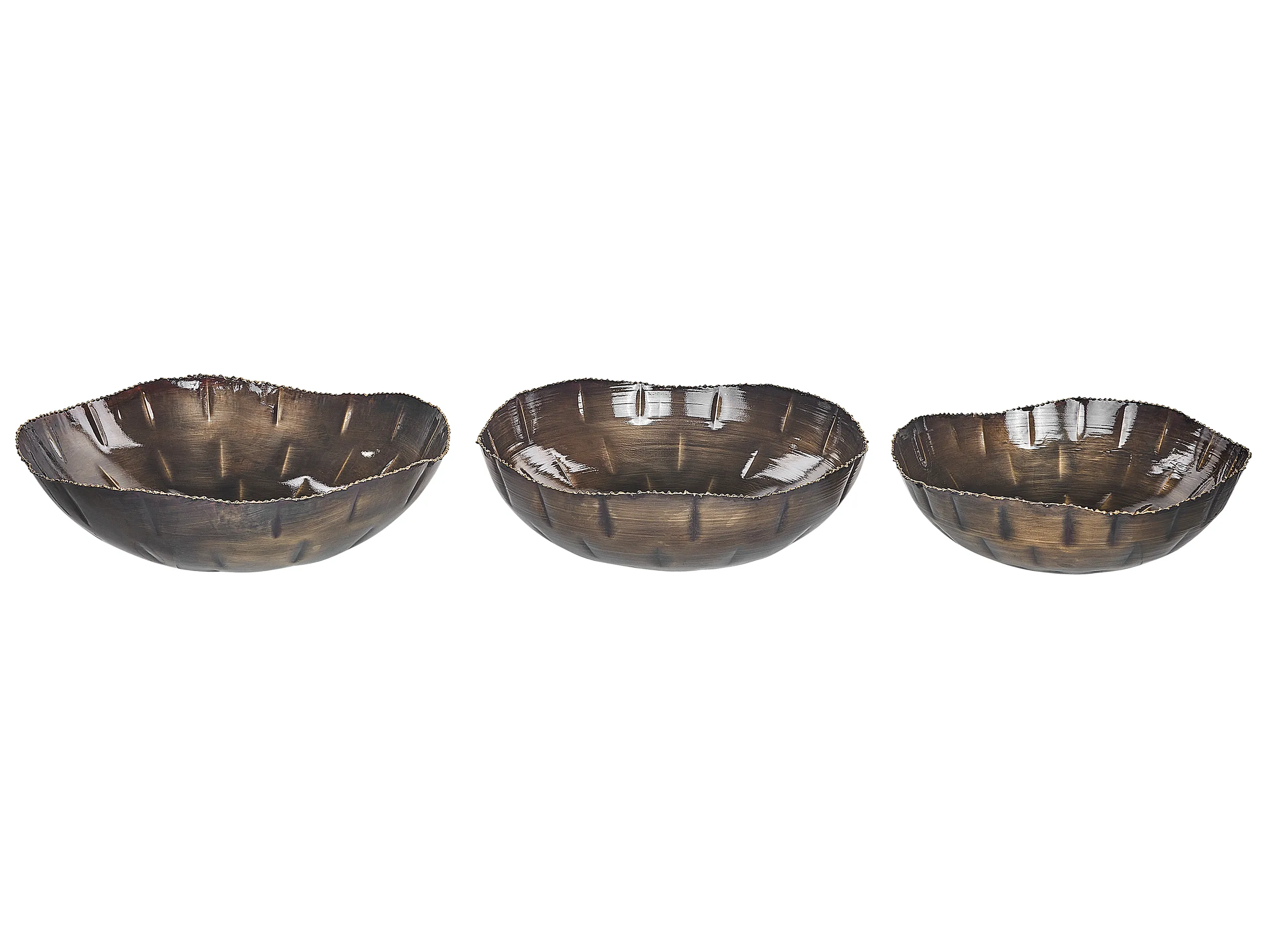 Conjunto de 3 cuencos decorativos PINANG Metal Latón