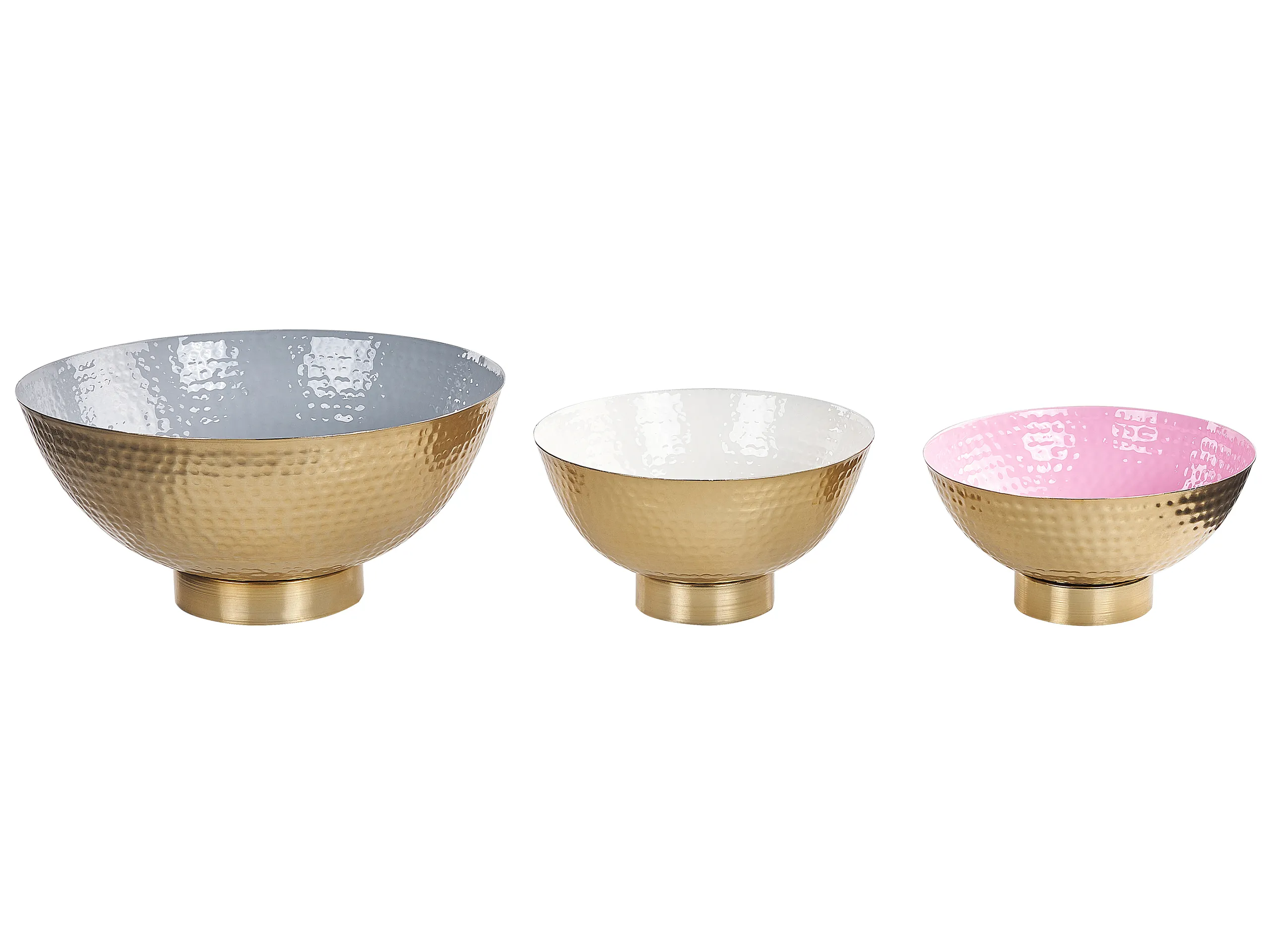 Conjunto de 3 cuencos decorativos BARU Metal Dorado