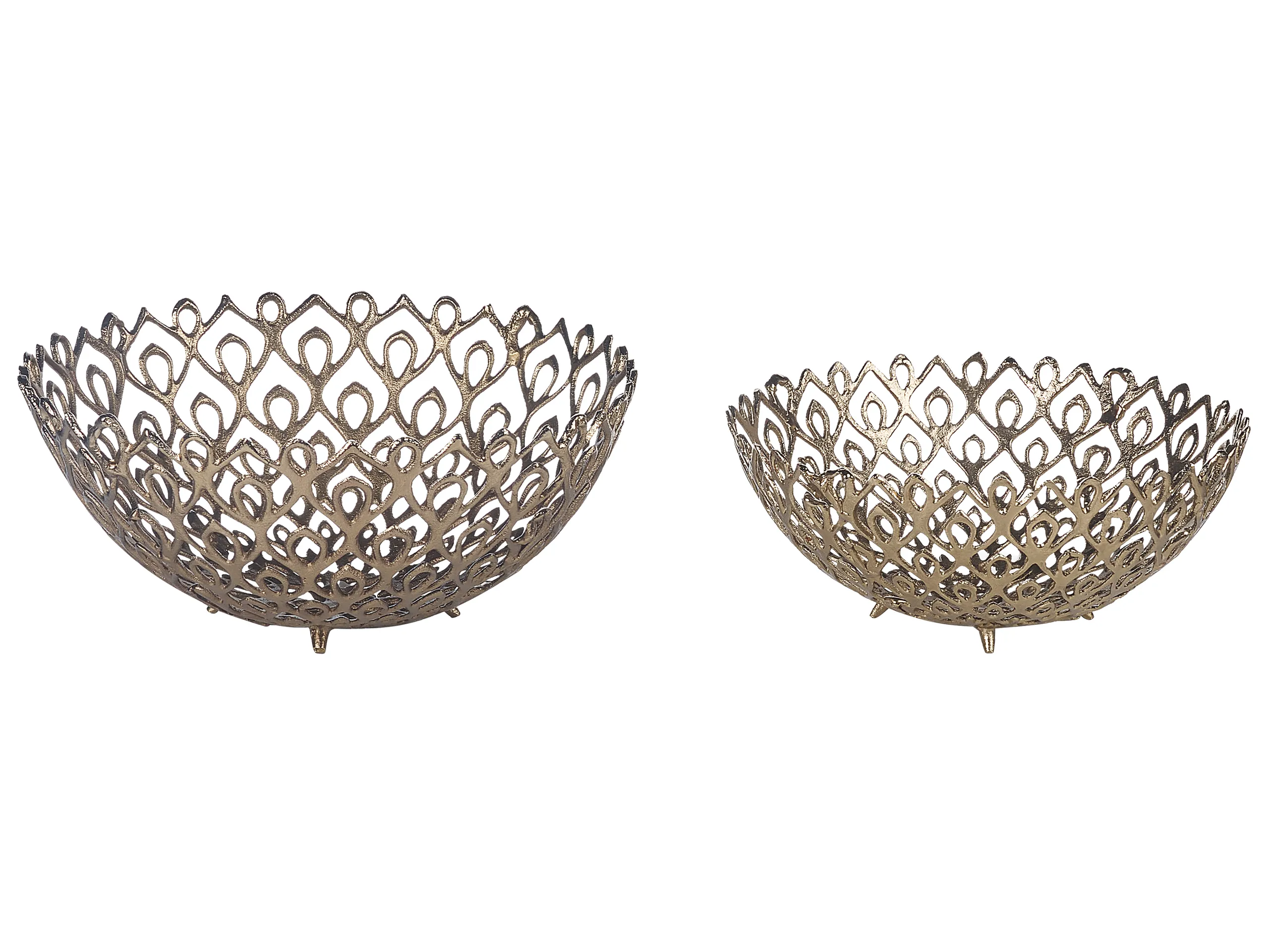 Conjunto de 2 cuencos decorativos GROGOL Metal Dorado