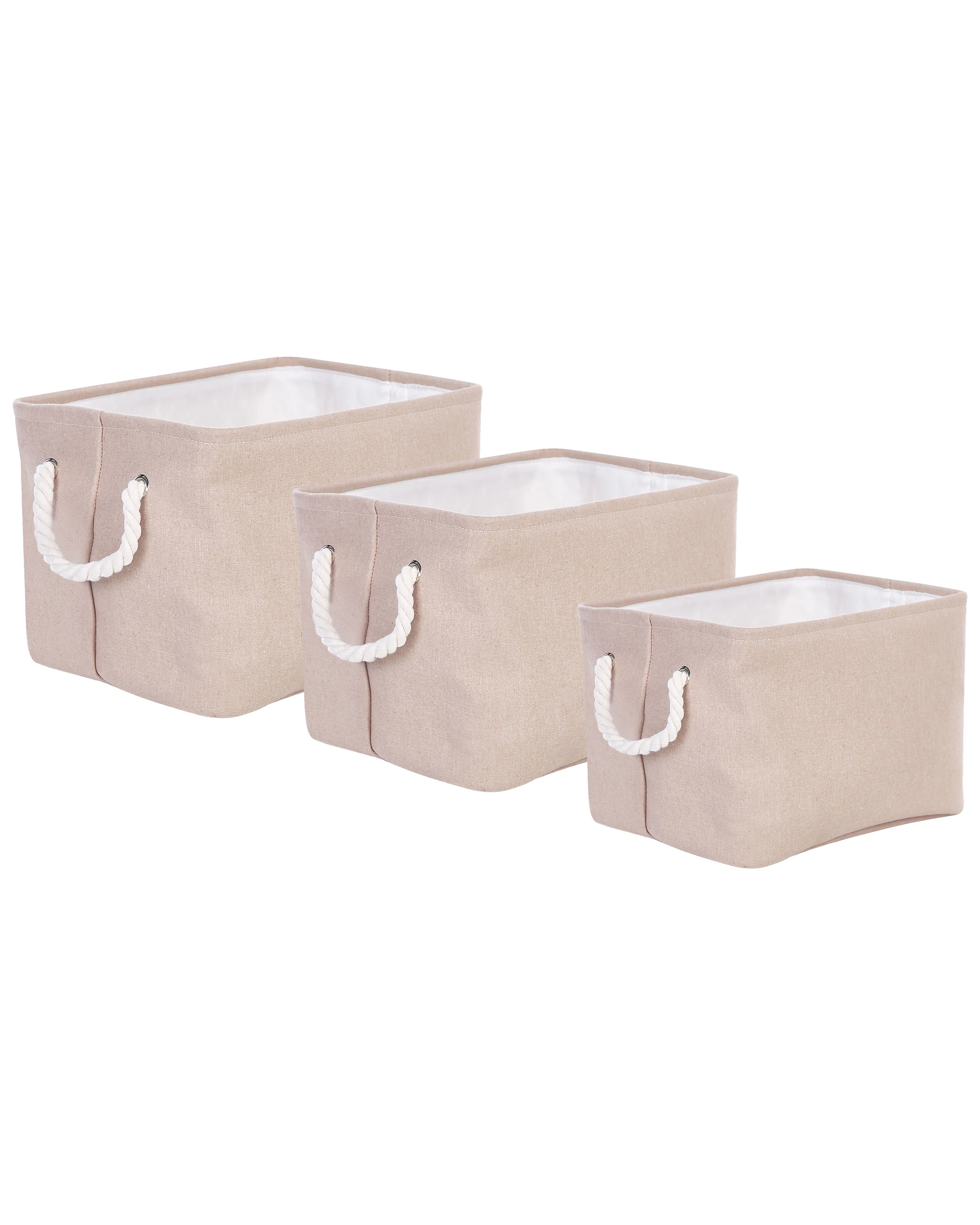Conjunto de 3 cestas DARQAB Algodón Gris pardo