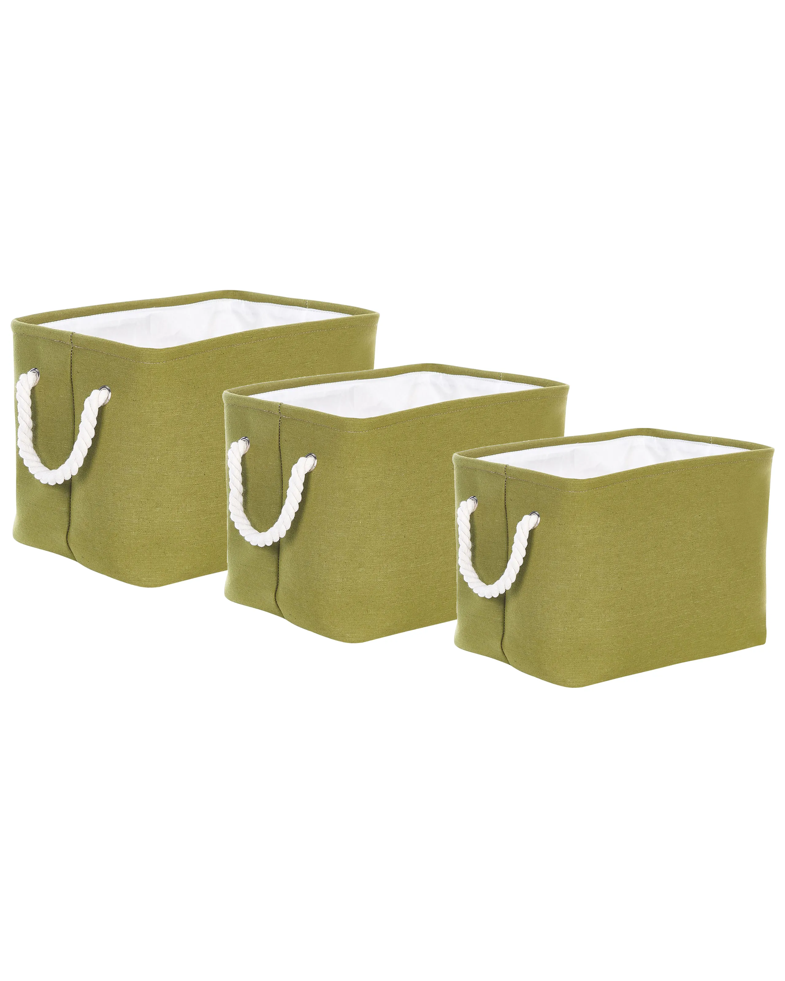 Conjunto de 3 cestas DARQAB Algodón Verde oliva
