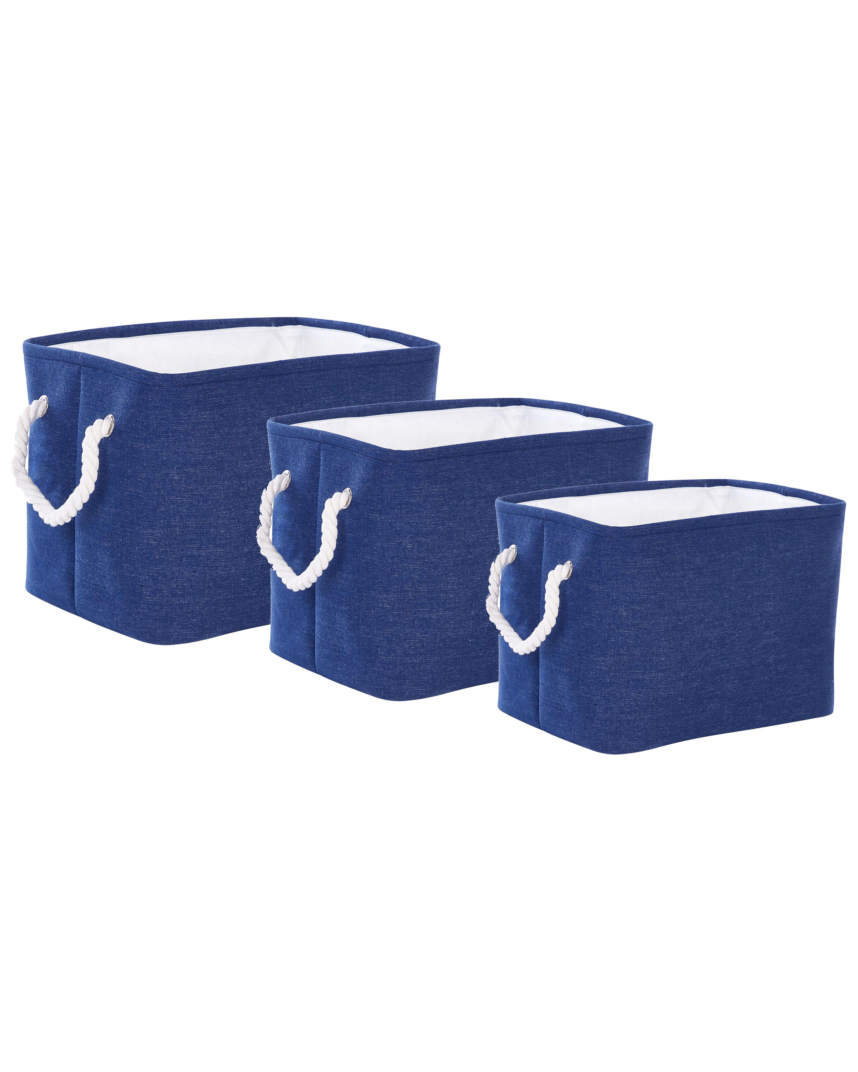 Conjunto de 3 cestas DARQAB Algodón Azul marino