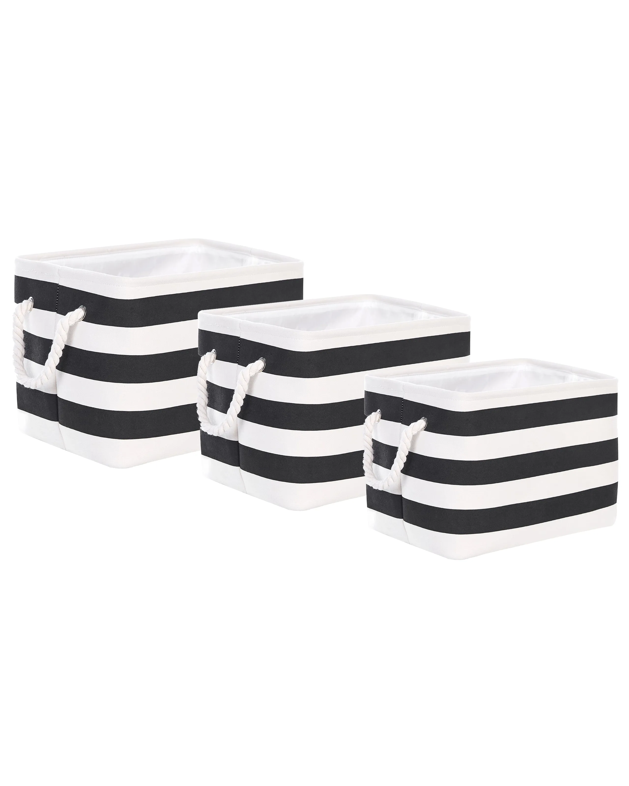 Conjunto de 3 cestas DARQAB Algodón Negro/Blanco