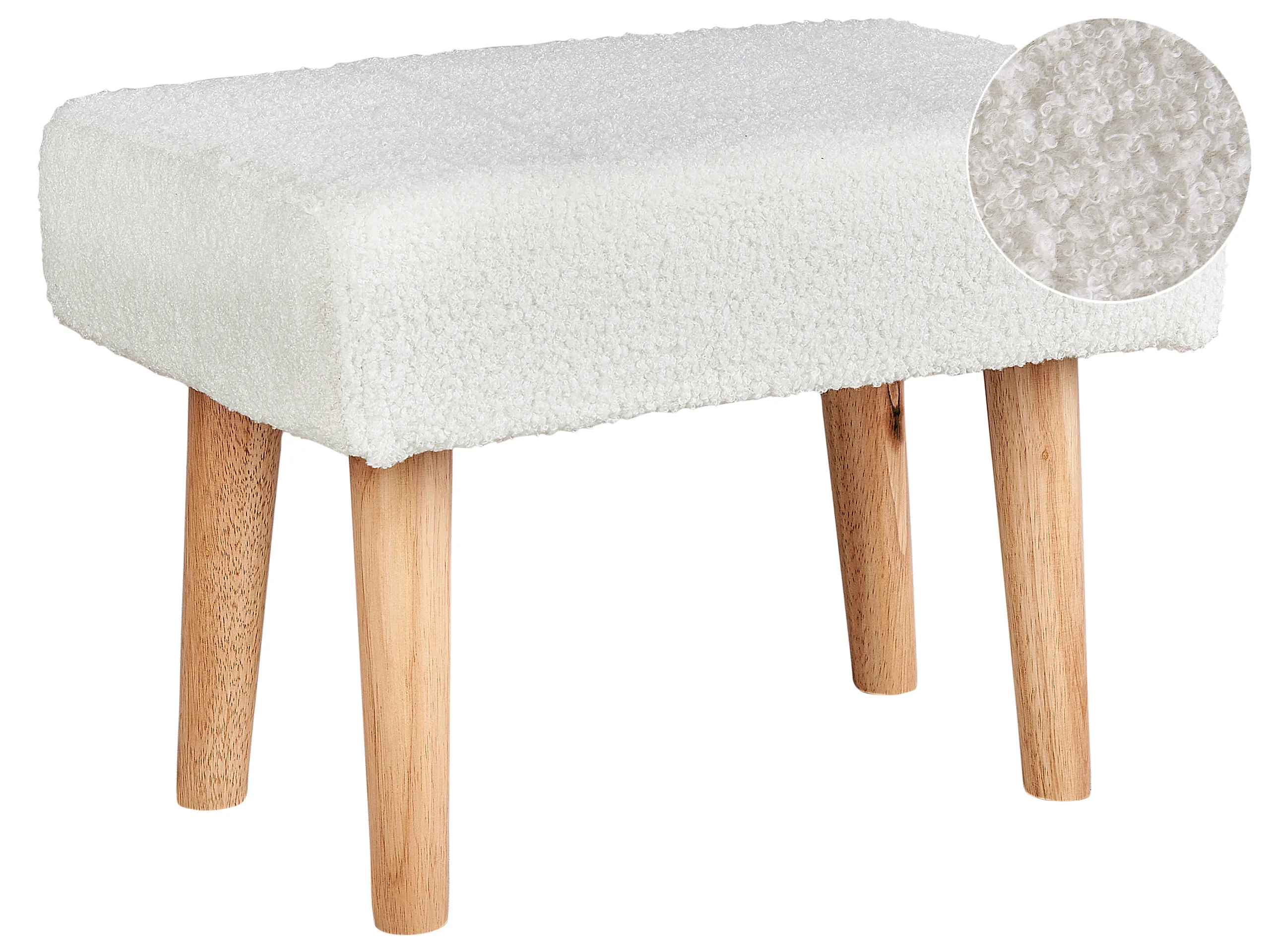 Footstool TAKOMA Boucle White