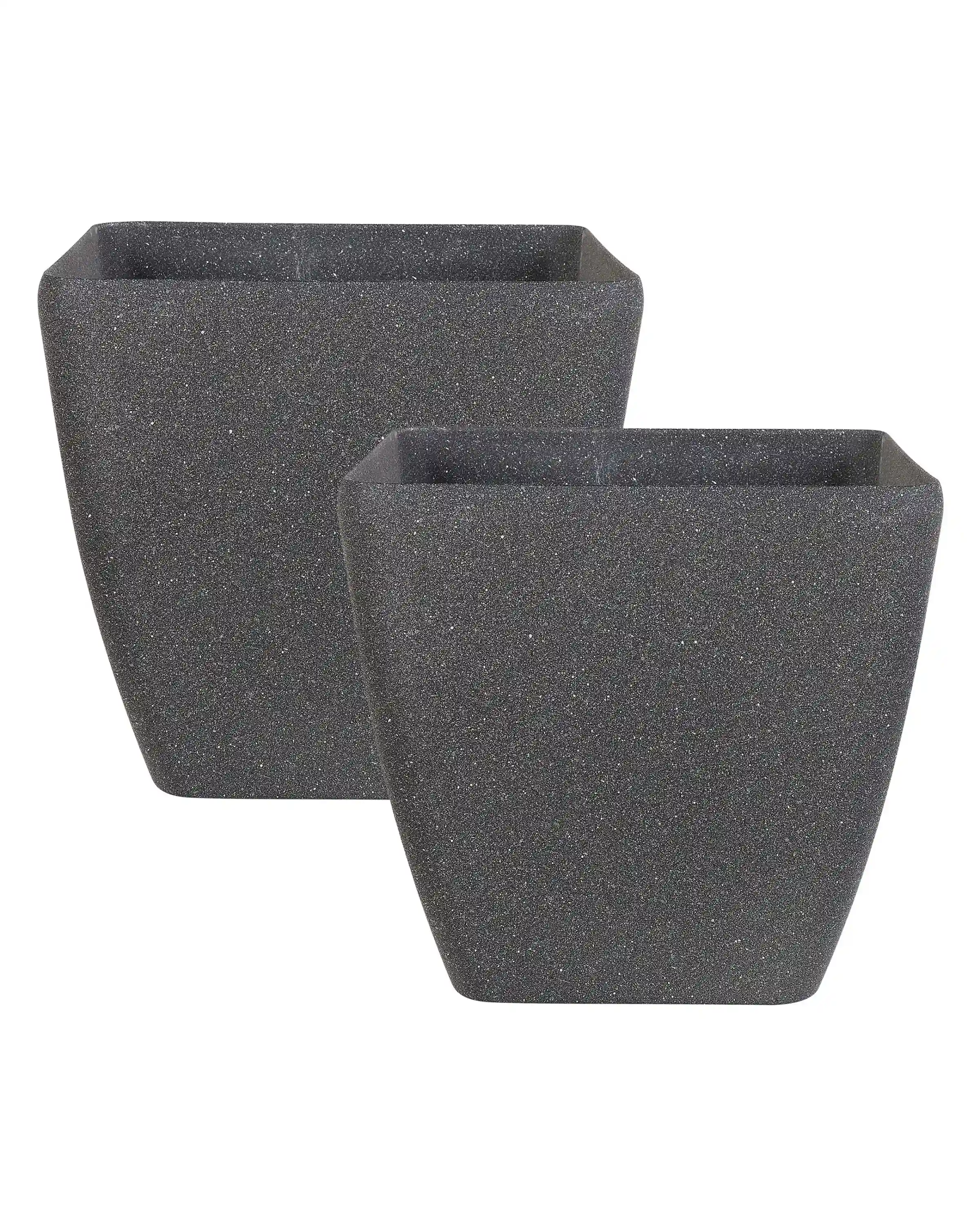 Conjunto de 2 macetas ZELI 34 cm Gris oscuro