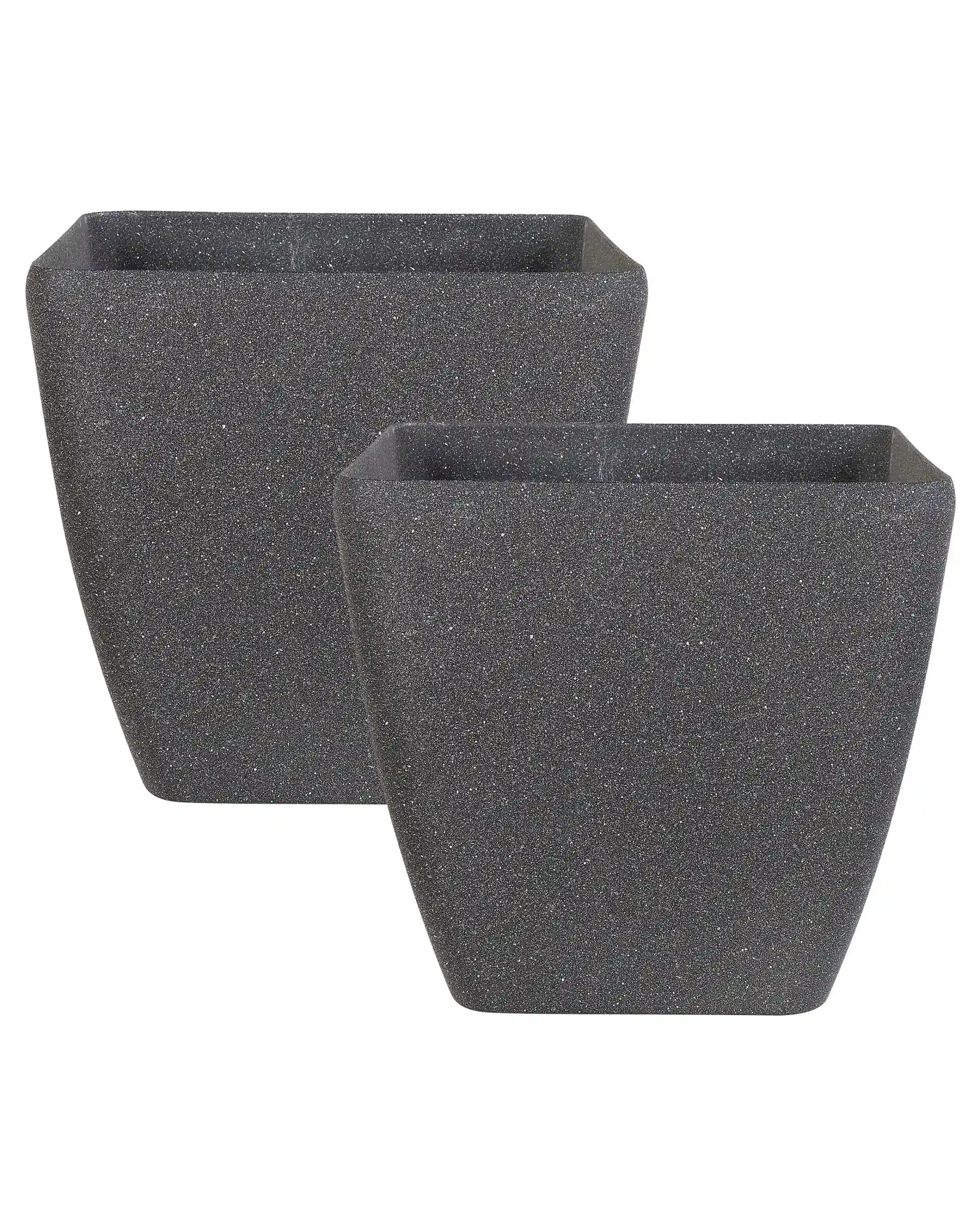 Conjunto de 2 macetas ZELI 42 cm Gris oscuro
