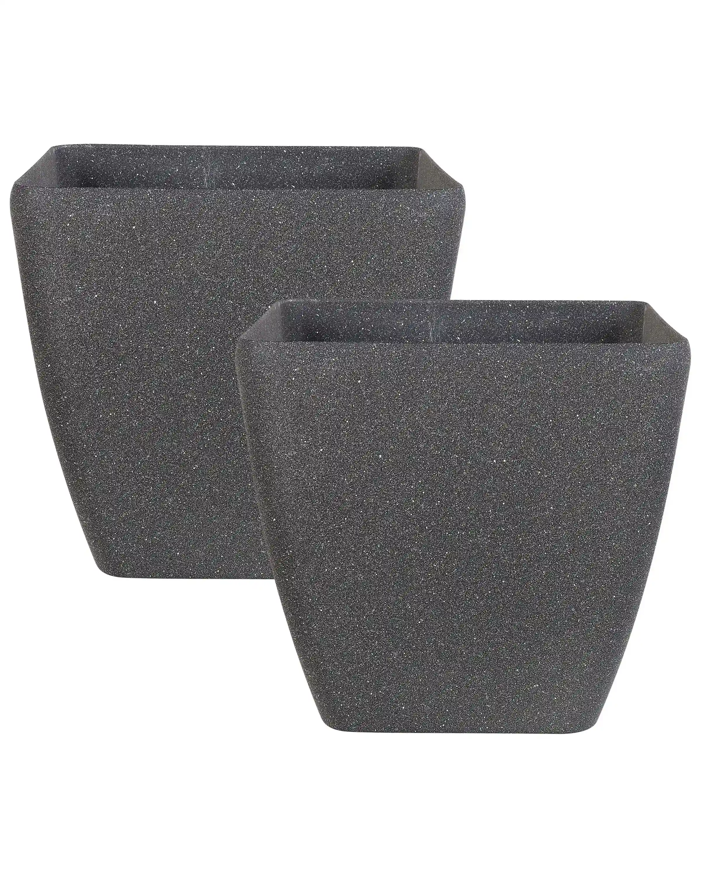 Conjunto de 2 macetas ZELI 49 cm Gris oscuro