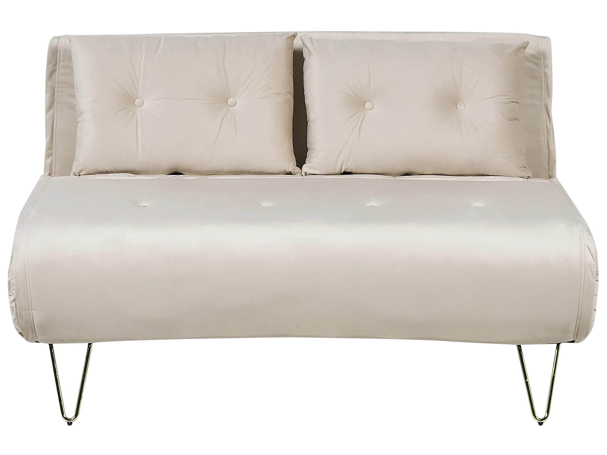Sofa Bed 2 Seater VESTFOLD Velvet Beige
