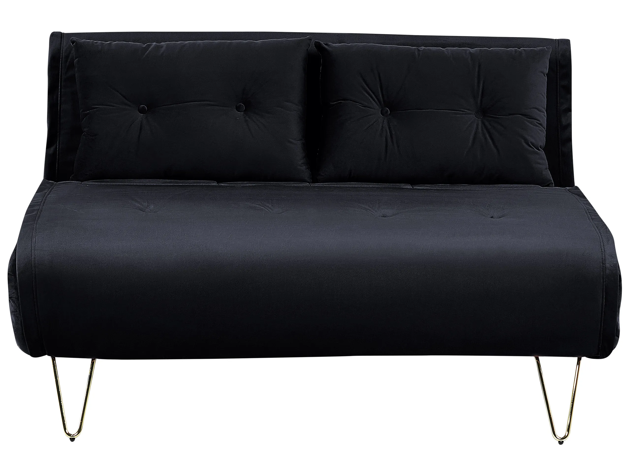 Sofa Bed 2 Seater VESTFOLD Velvet Black