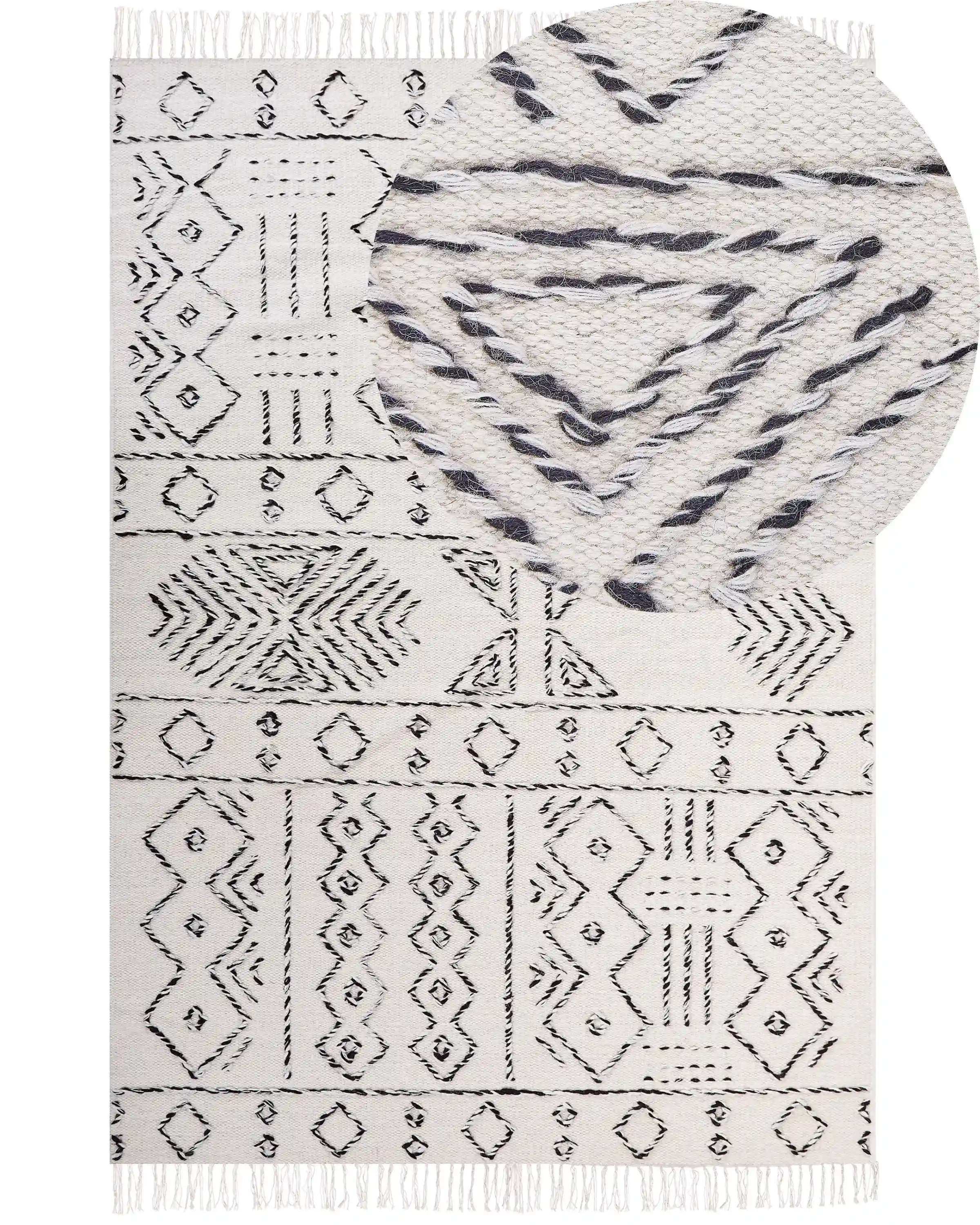 Alfombra ALKENT Blanco 160 x 230 cm Lana