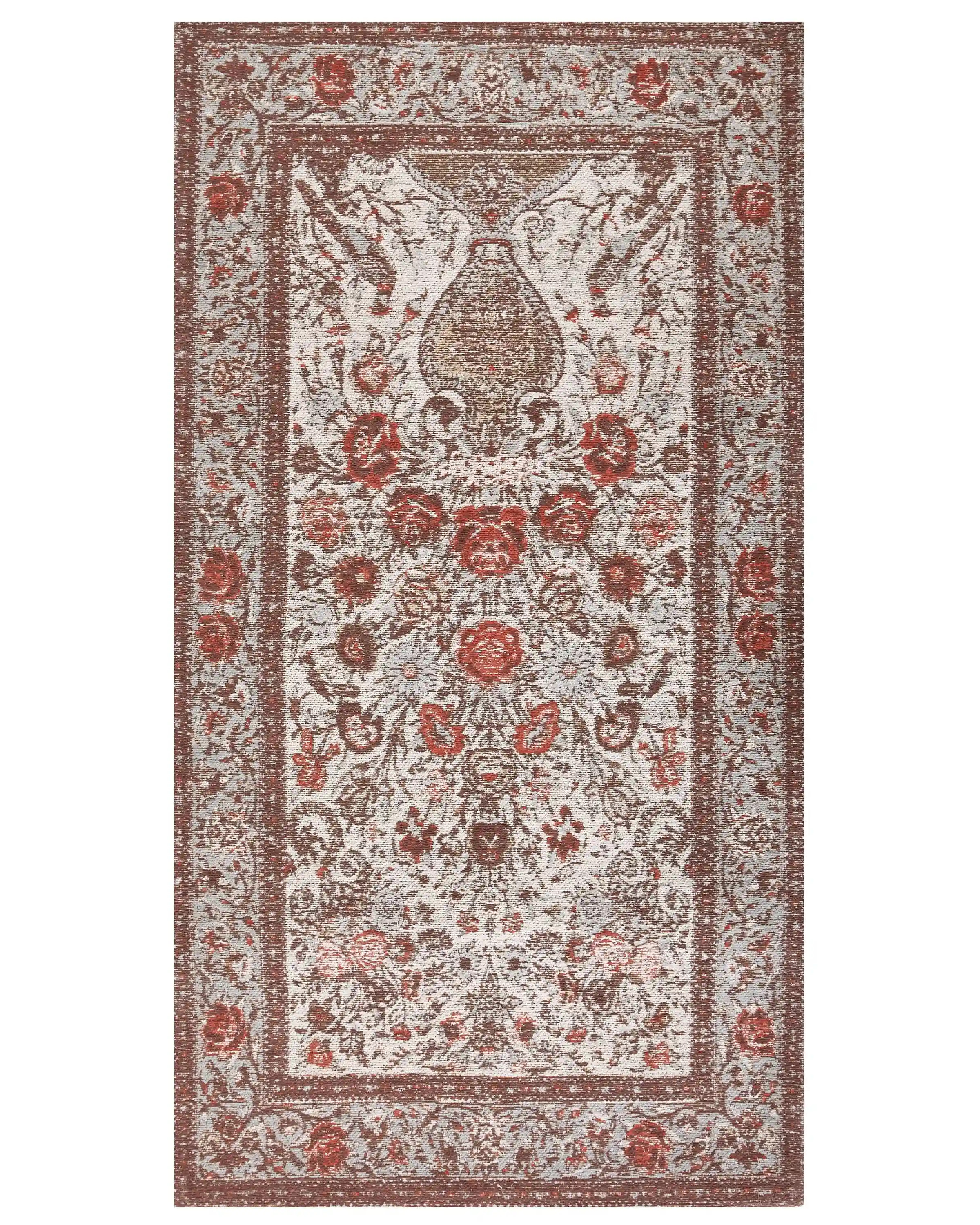 Alfombra BINNISZ Rojo 80 x 150 cm Algodón