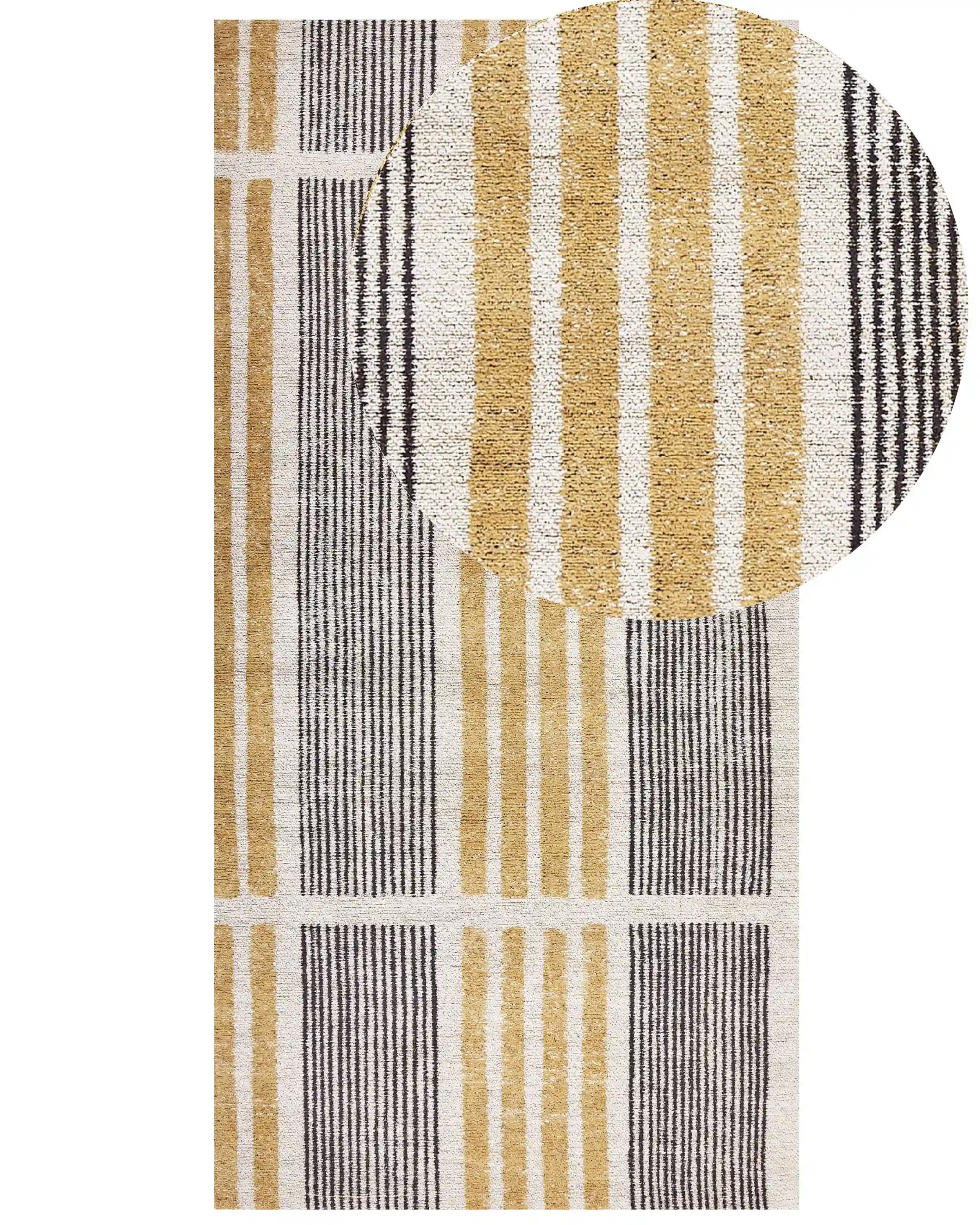 Alfombra KATRA Beige 80 x 150 cm Algodón