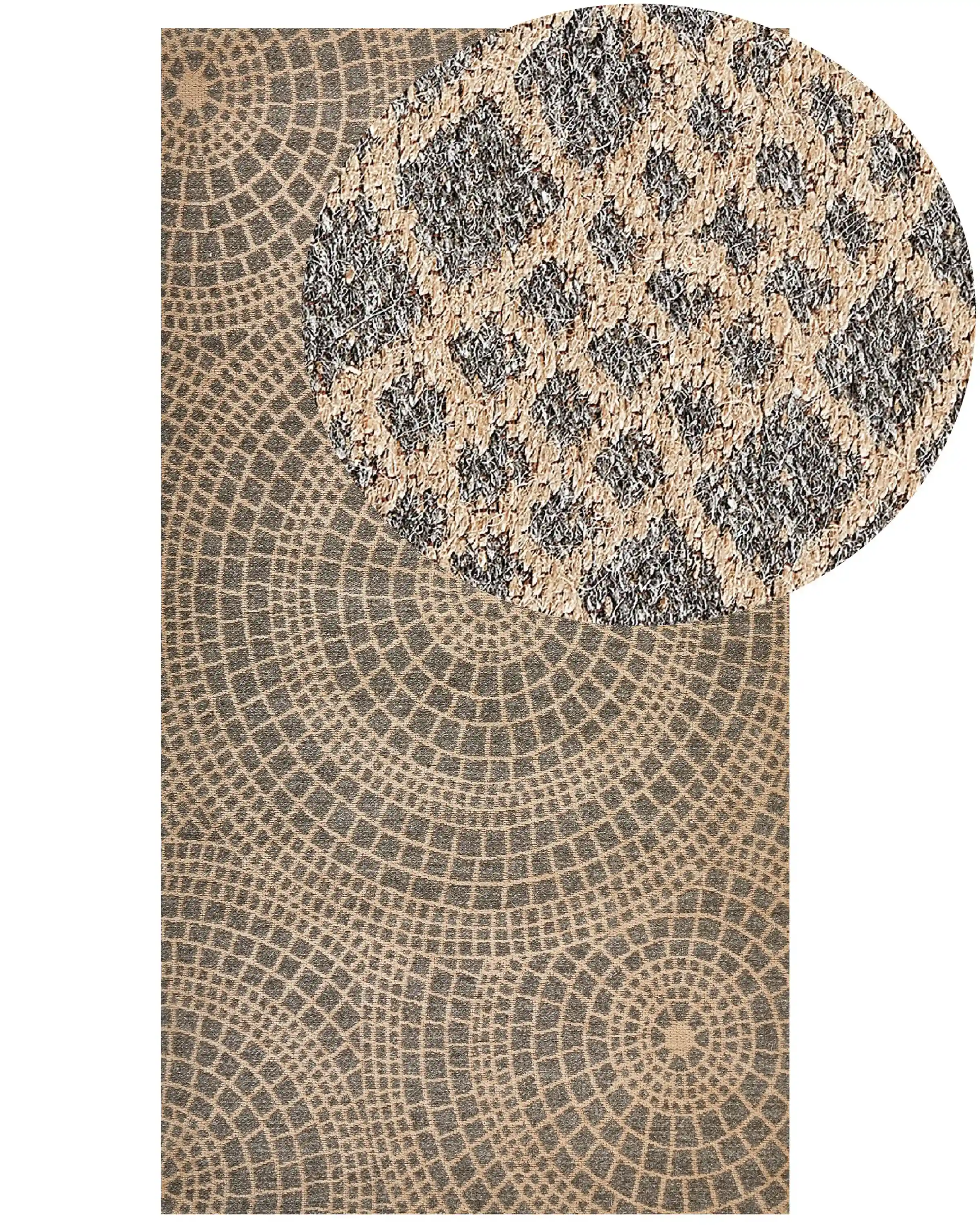 Alfombra ARIBA Gris Beige 80 x 150 cm Yute
