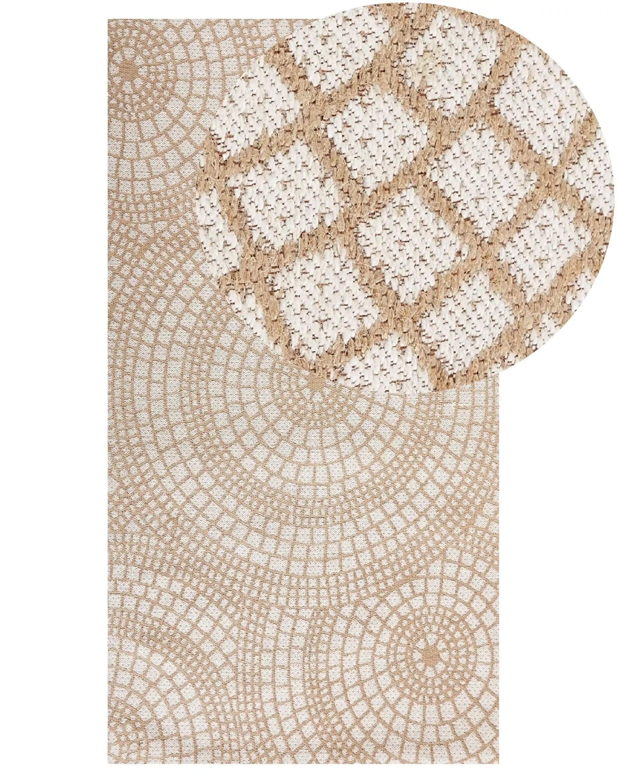 Alfombra ARIBA Blanco Beige 80 x 150 cm Yute