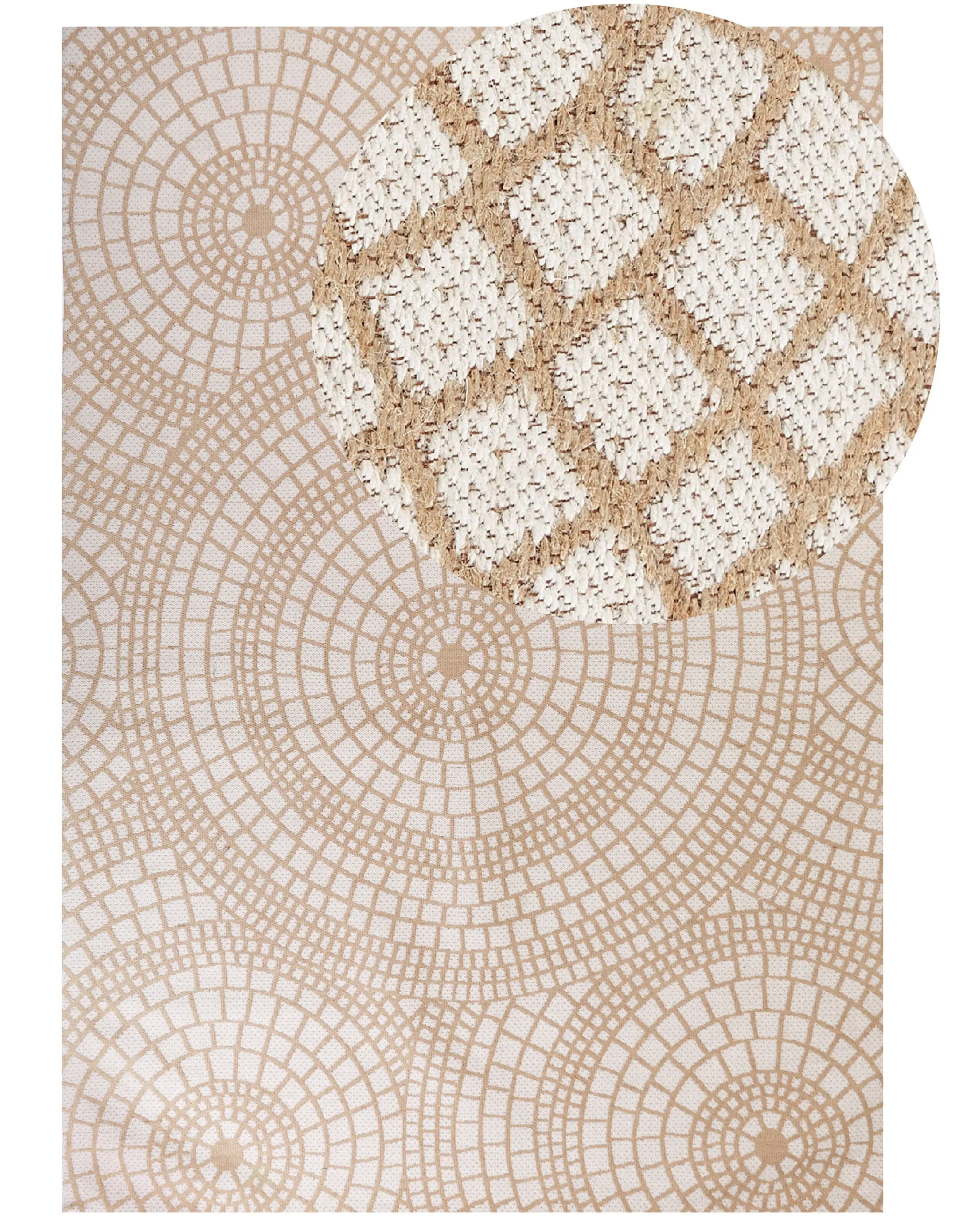 Alfombra ARIBA Blanco Beige 160 x 230 cm Yute