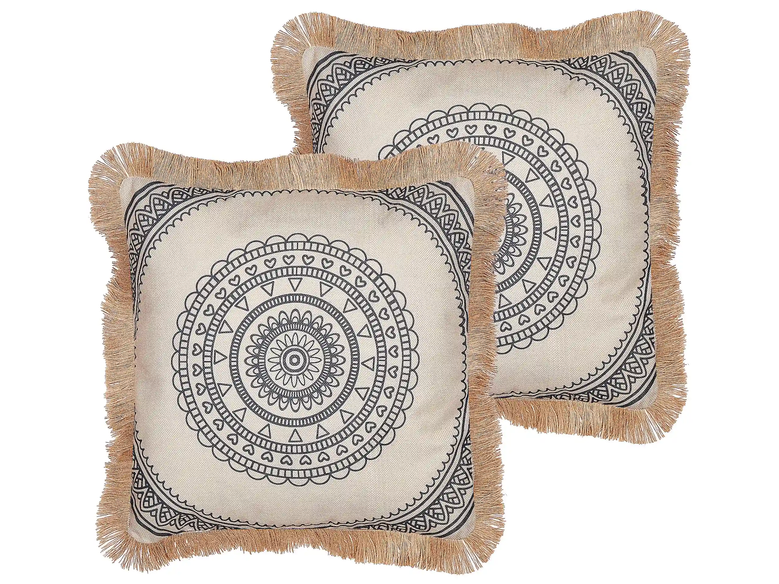 Conjunto de 2 cojines decorativos AGRIMONY 45 x 45 cm Negro Patrón oriental