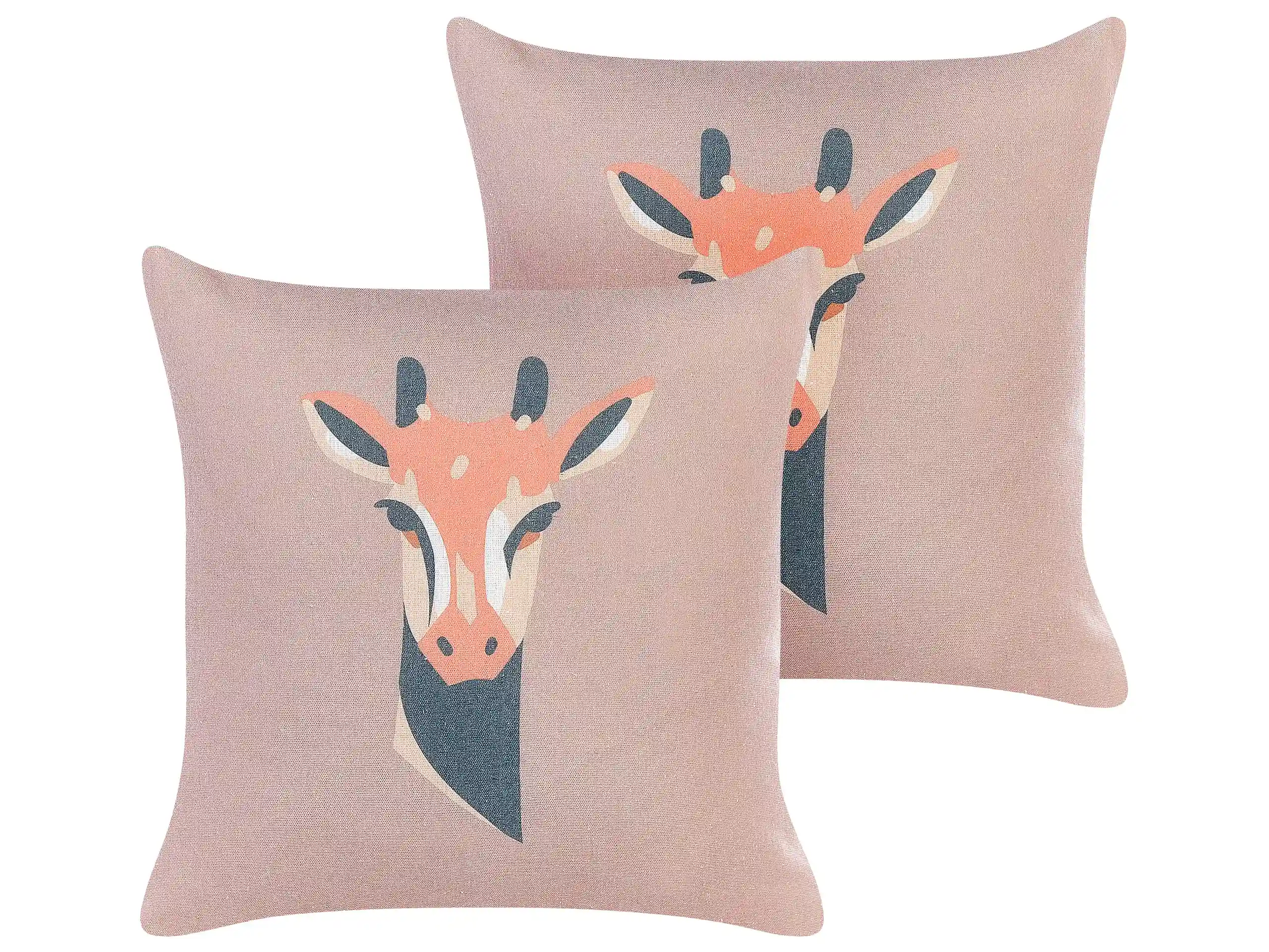 Conjunto de 2 cojines decorativos CANDELABRA 45 x 45 cm Rosa Patrón animal