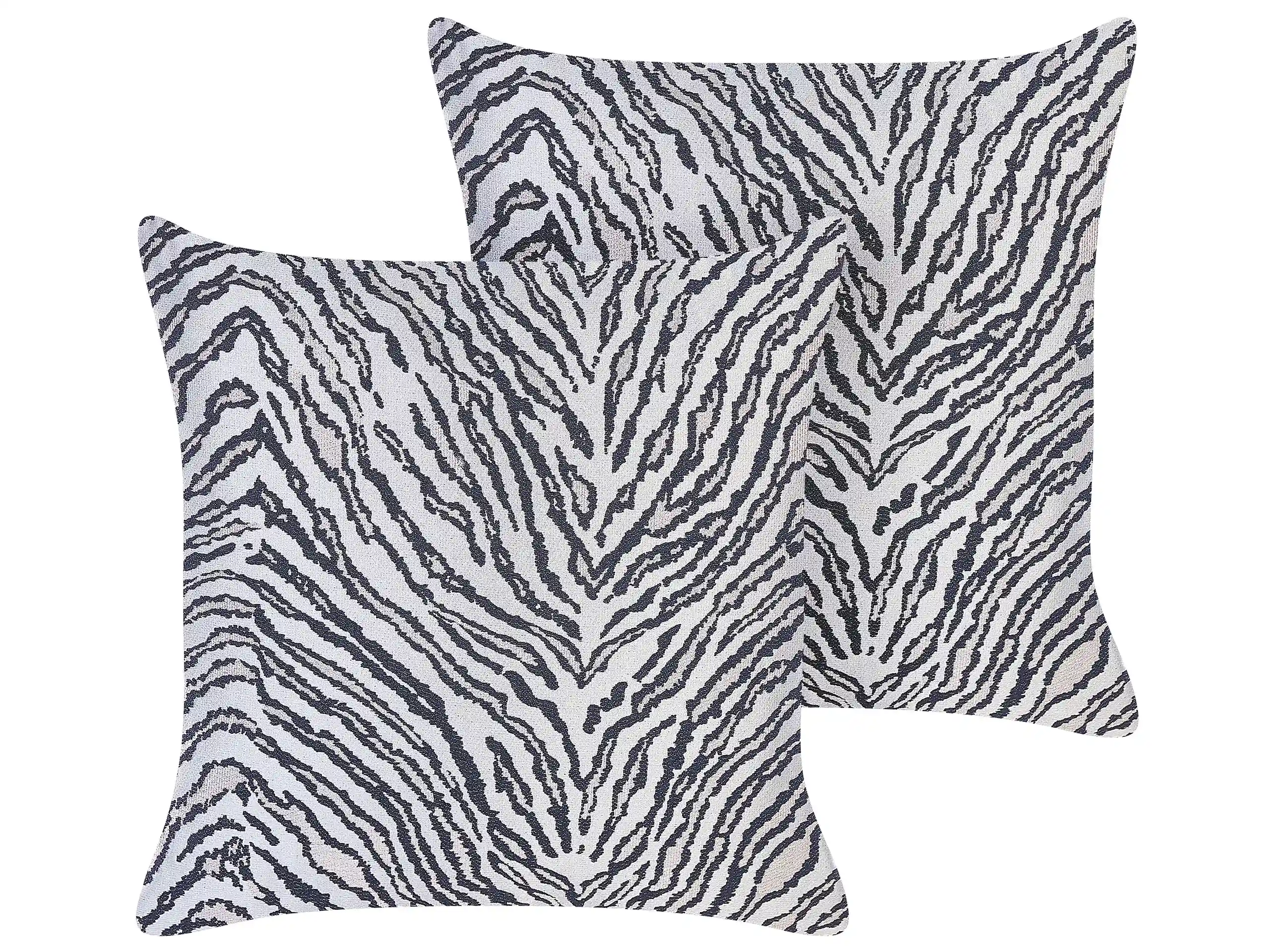 Conjunto de 2 cojines decorativos MANETTI 45 x 45 cm Negro/Blanco Patrón animal