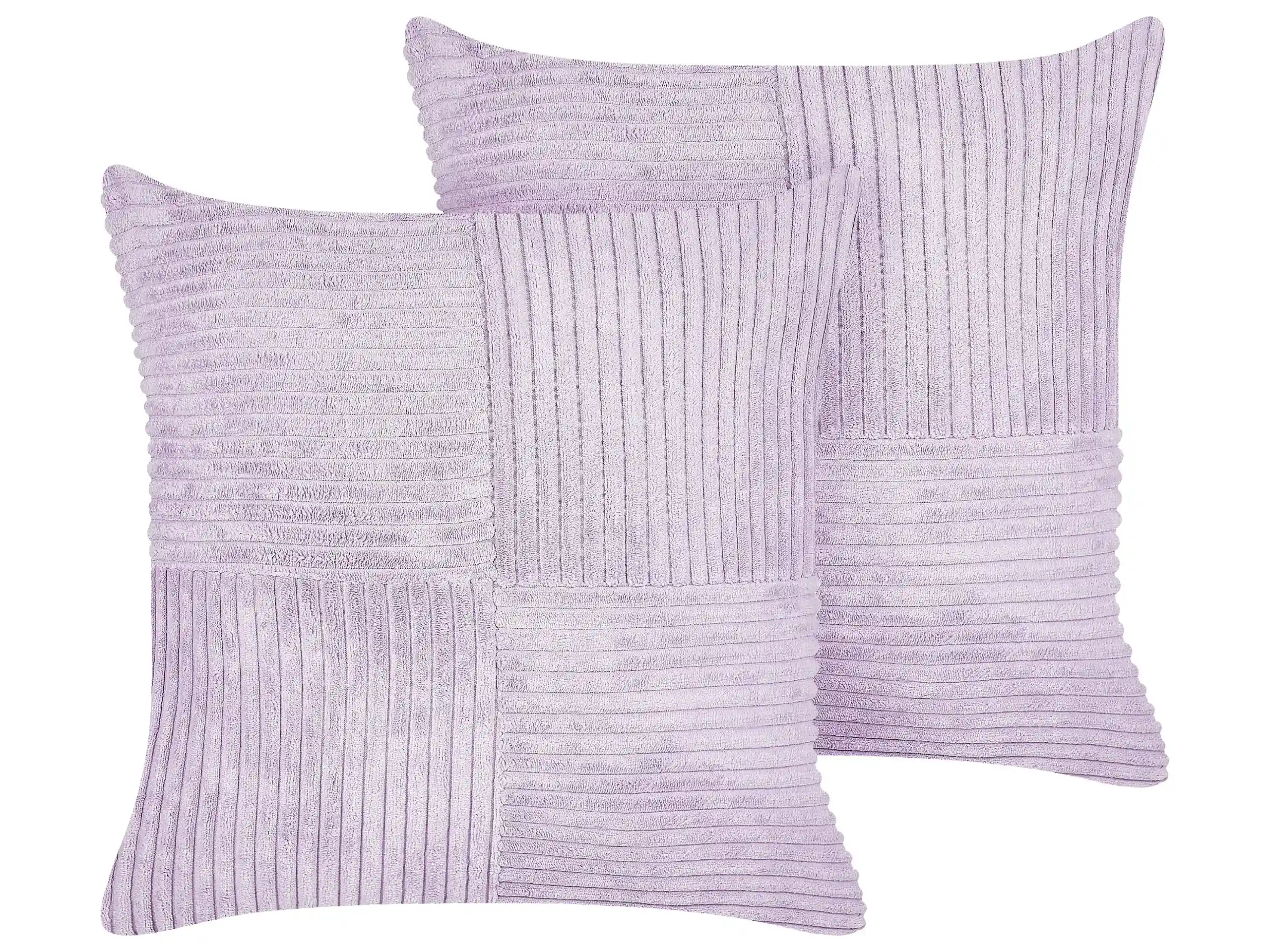 Conjunto de 2 cojines decorativos MILLET Pana 43 x 43 cm Violeta Patrón geométrico