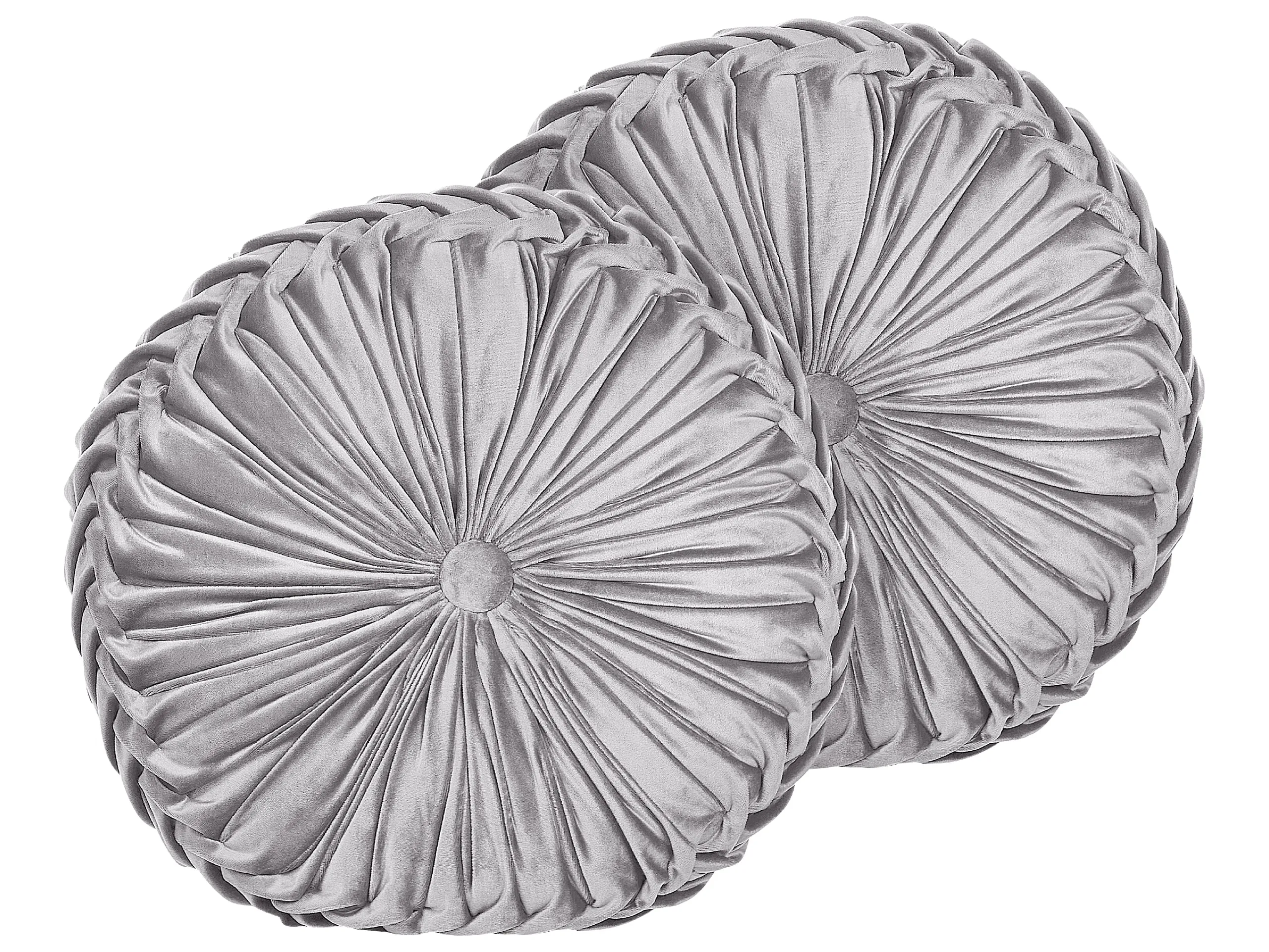 Conjunto de 2 cojines decorativos UDALA Terciopelo 40 x 40 cm Gris Liso