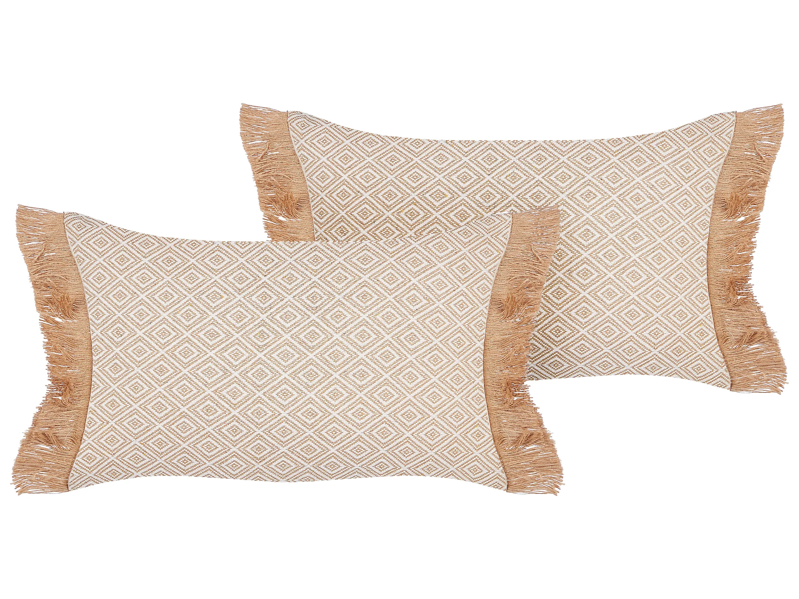 Conjunto de 2 cojines decorativos BOATH 30 x 50 cm Beige Liso