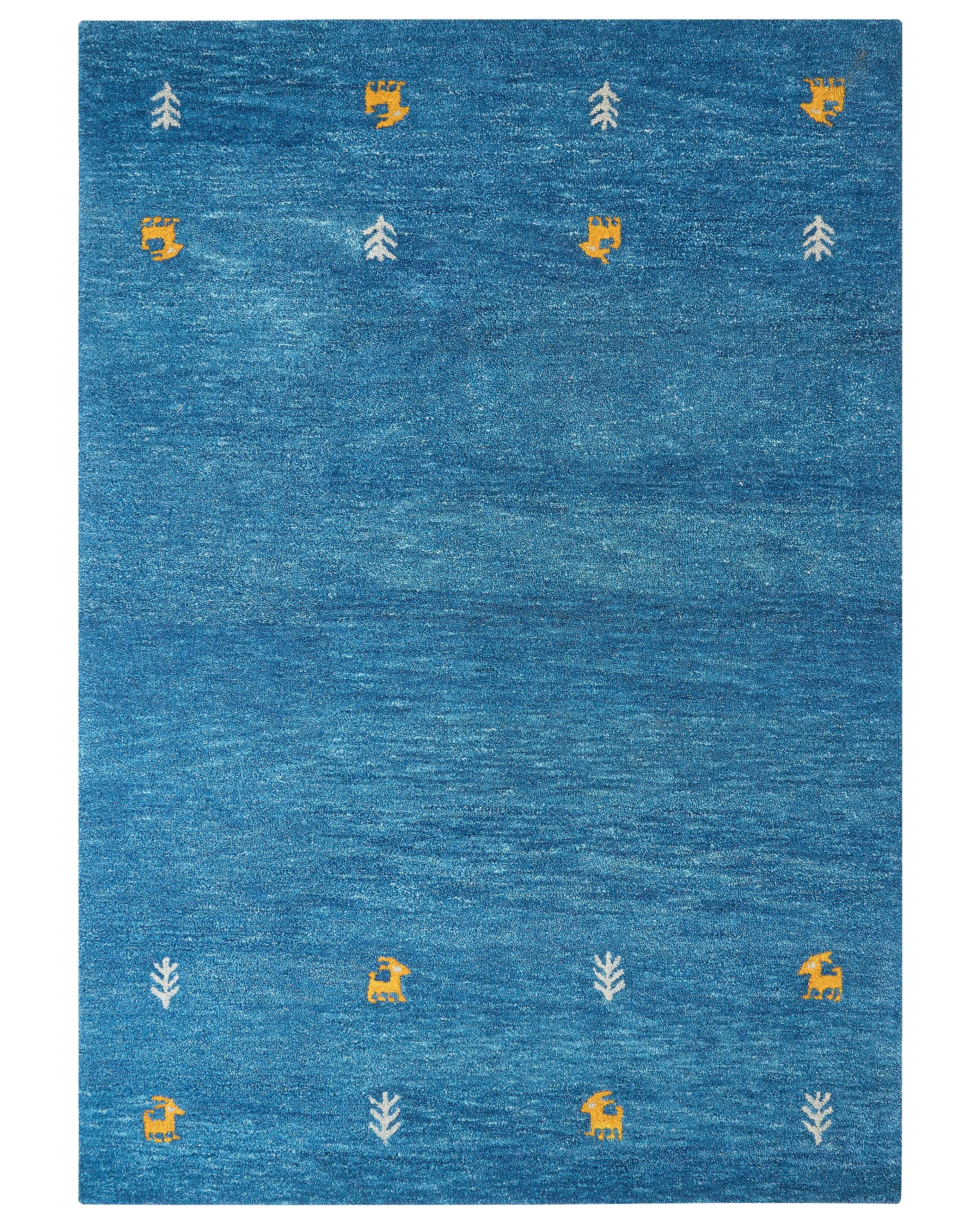 Alfombra CALTI Azul oscuro 160 x 230 cm Lana Gabbeh