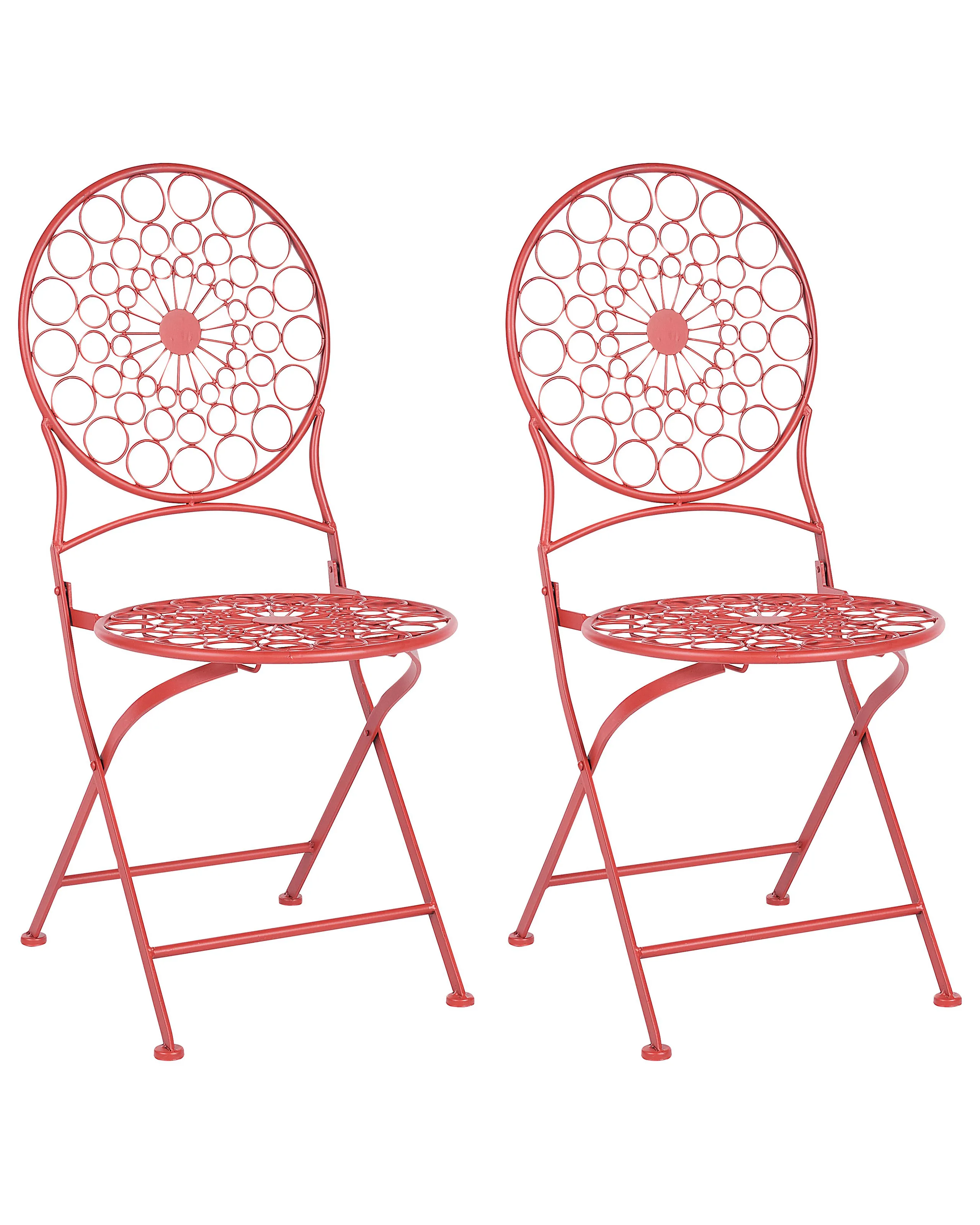 Conjunto de 2 sillas de jardín SCARIO Metal Rojo