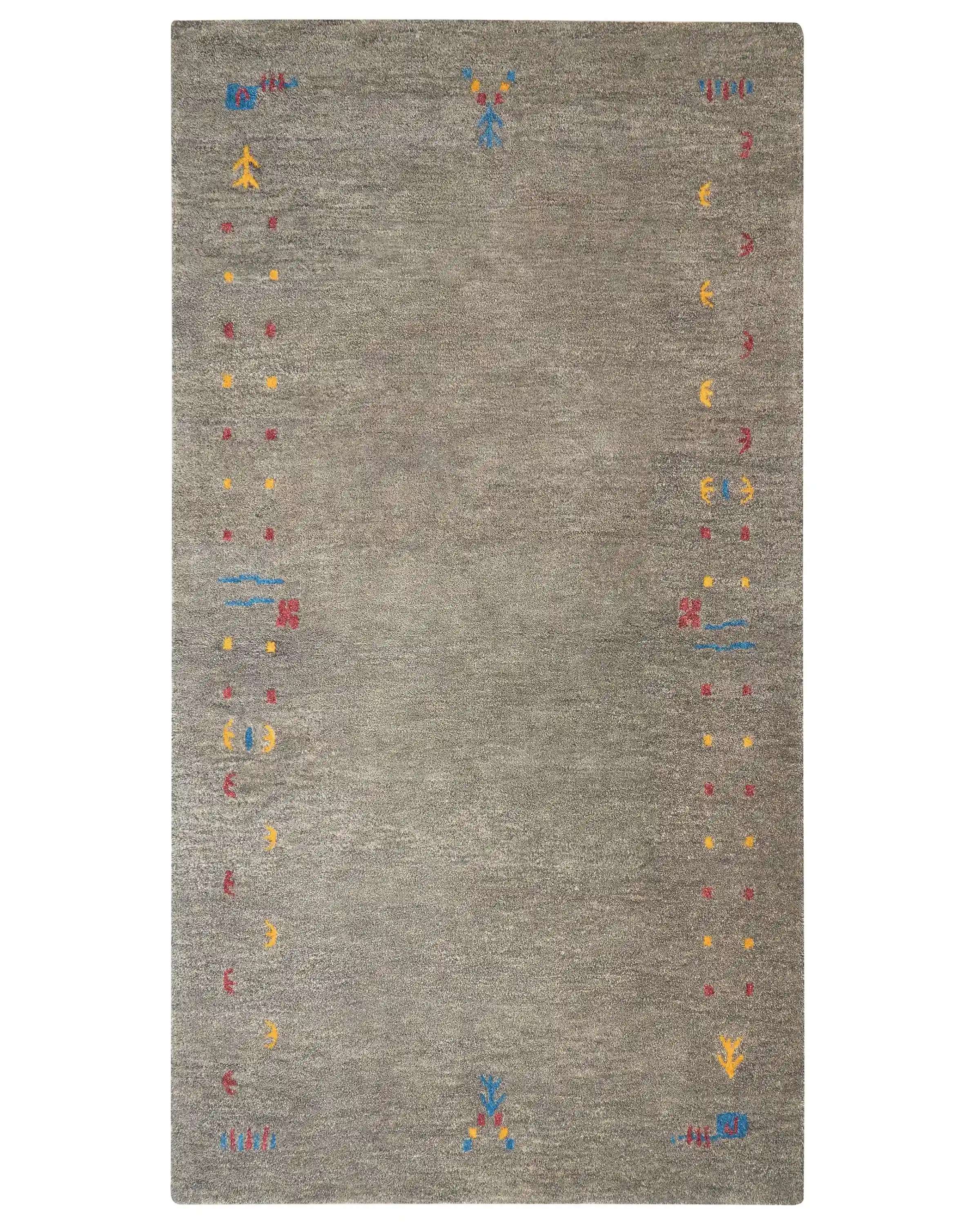 Alfombra SEYMEN Gris 80 x 150 cm Lana Gabbeh