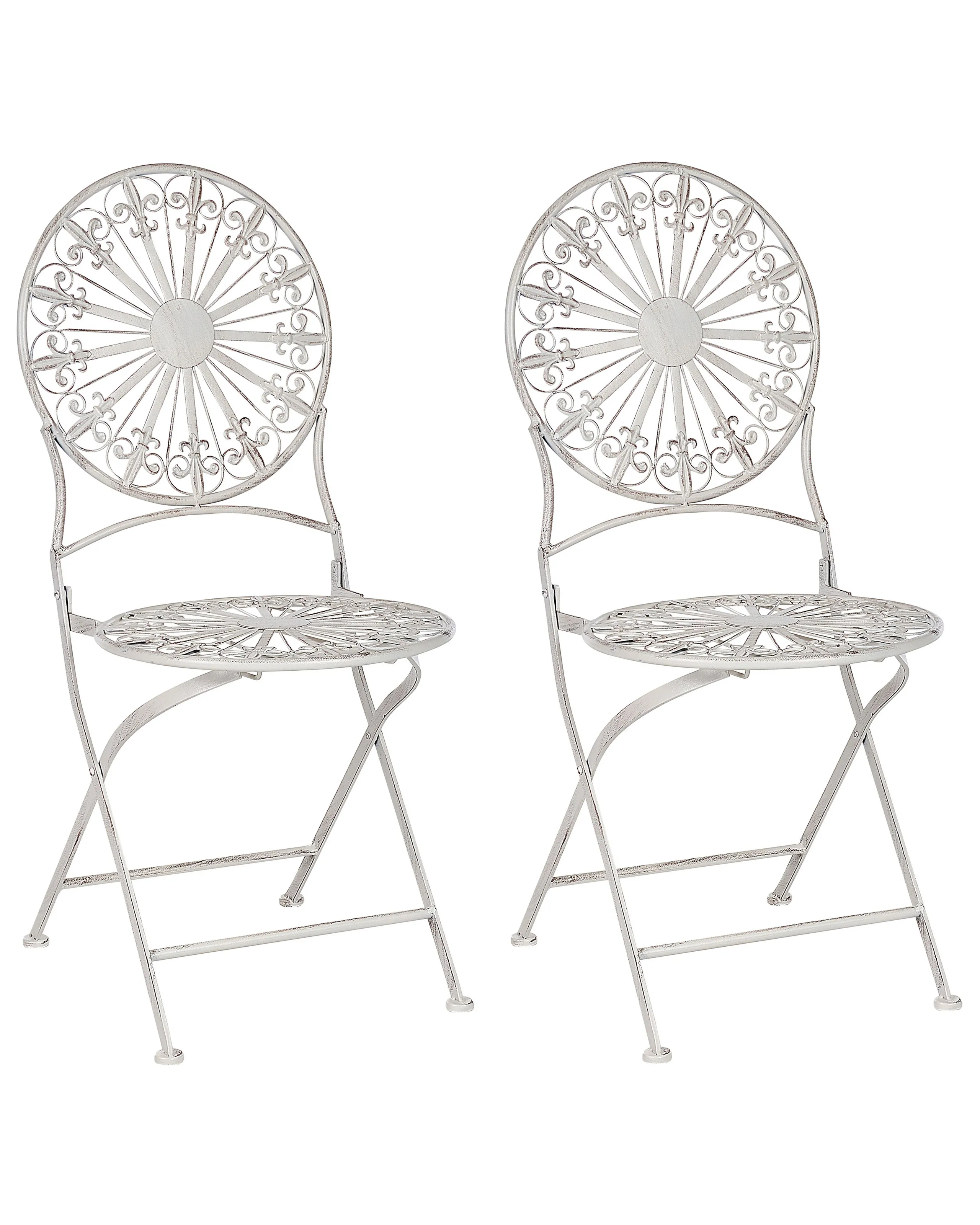 Conjunto de 2 sillas de jardín SCAFA Metal Blanco