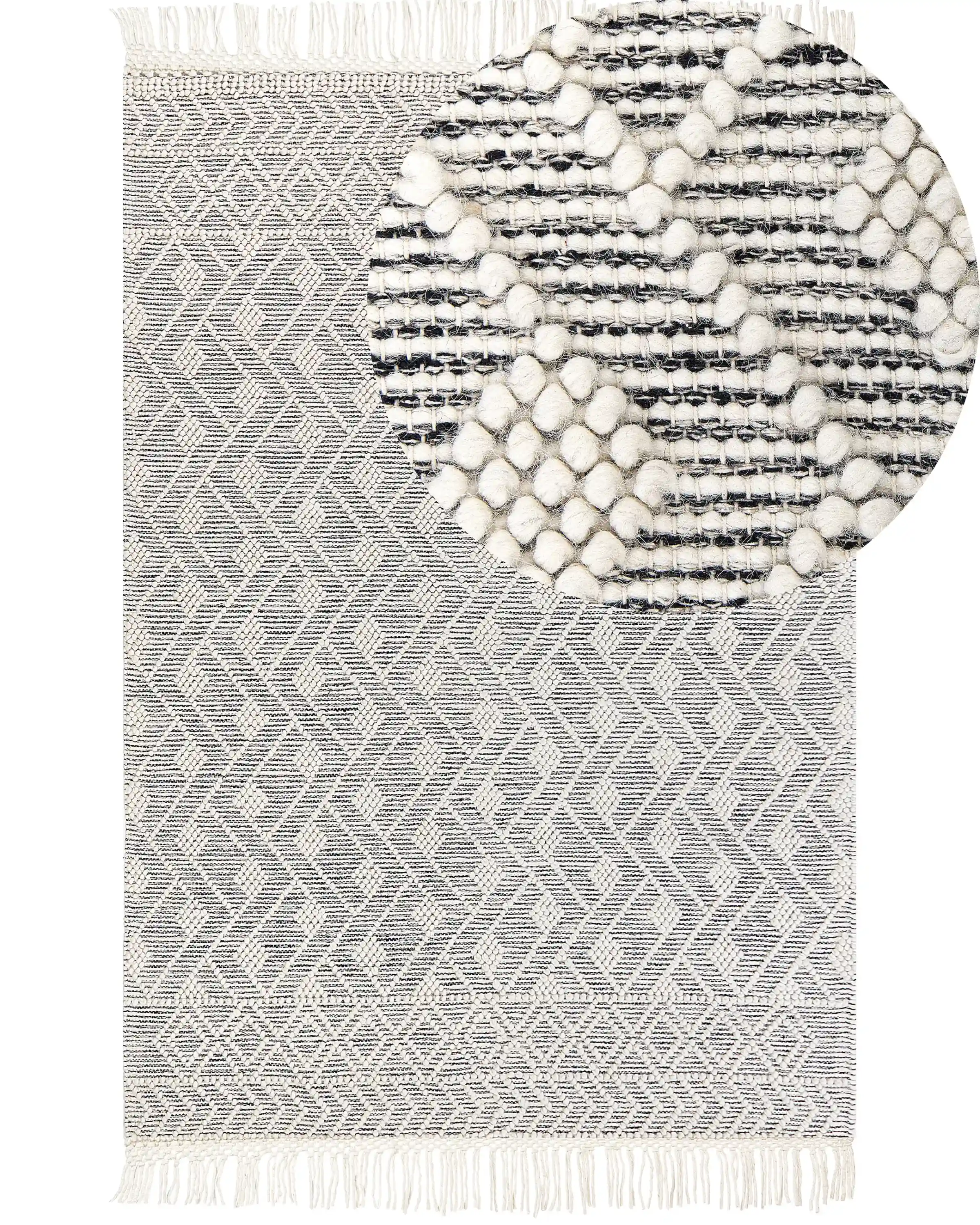 Alfombra KAVAK Negro 160 x 230 cm Lana