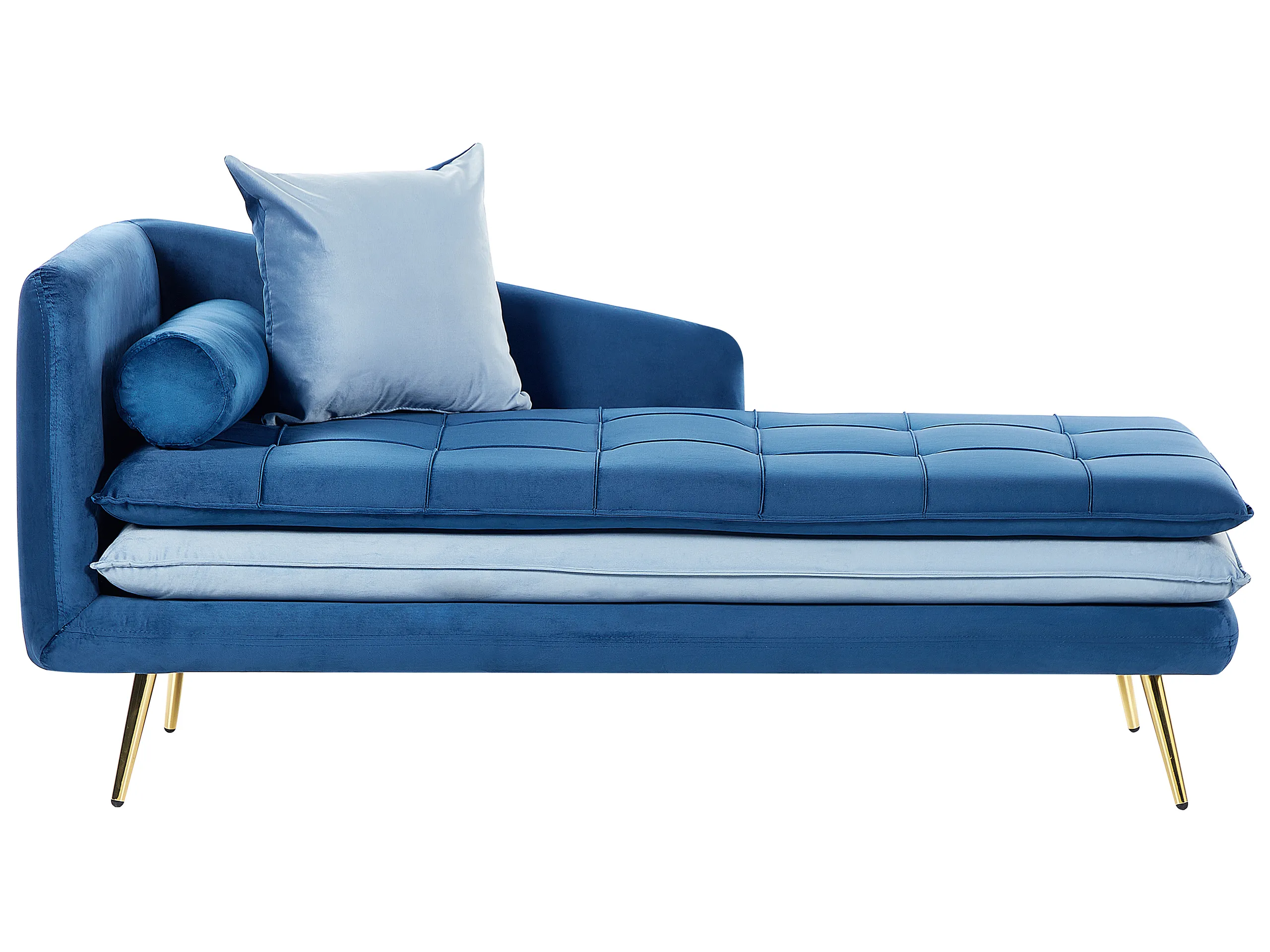 Chaise longue izquierdo GONESSE Terciopelo Azul