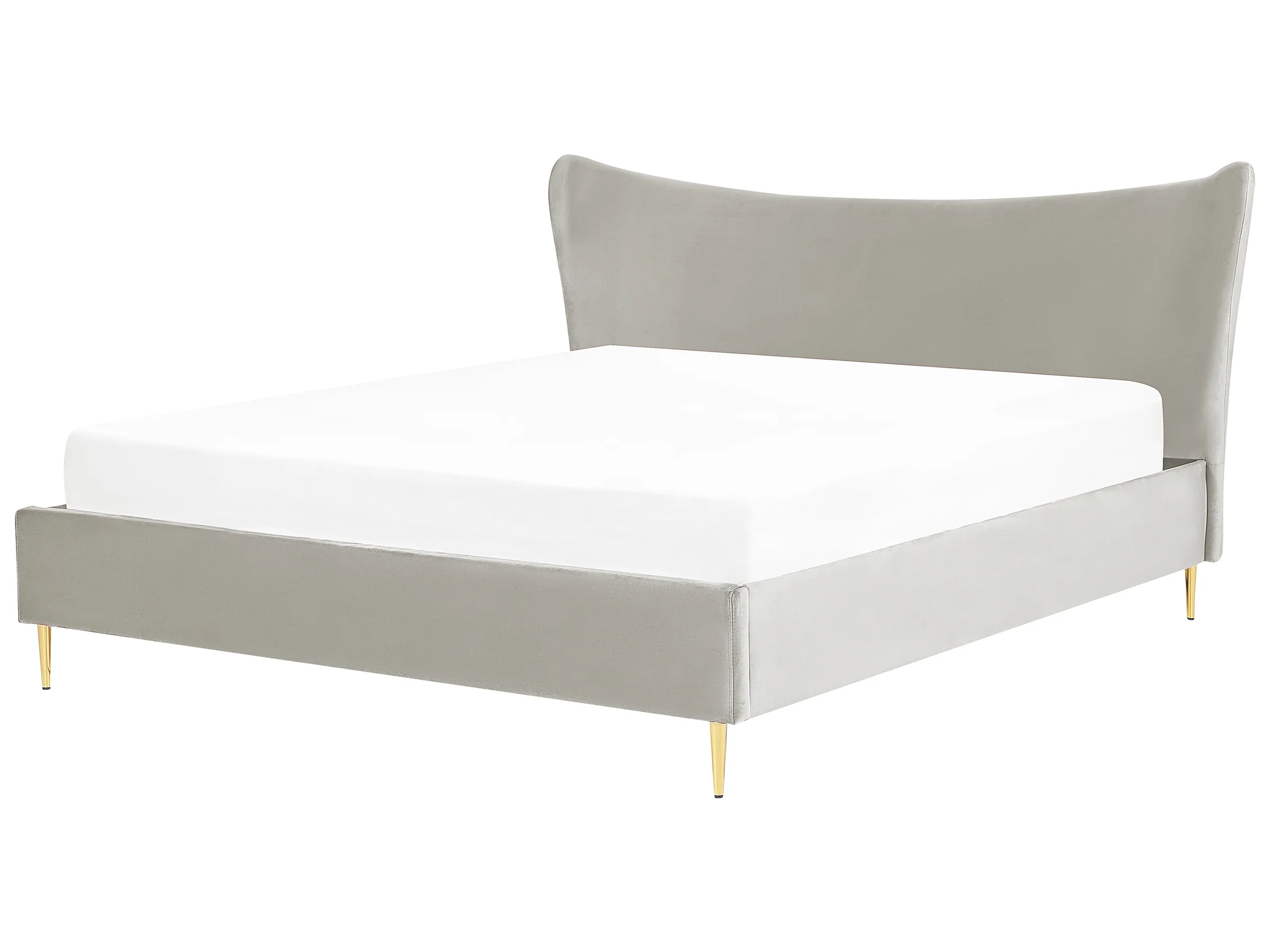 Cama Terciopelo CHALEIX 180 x 200 cm Gris claro
